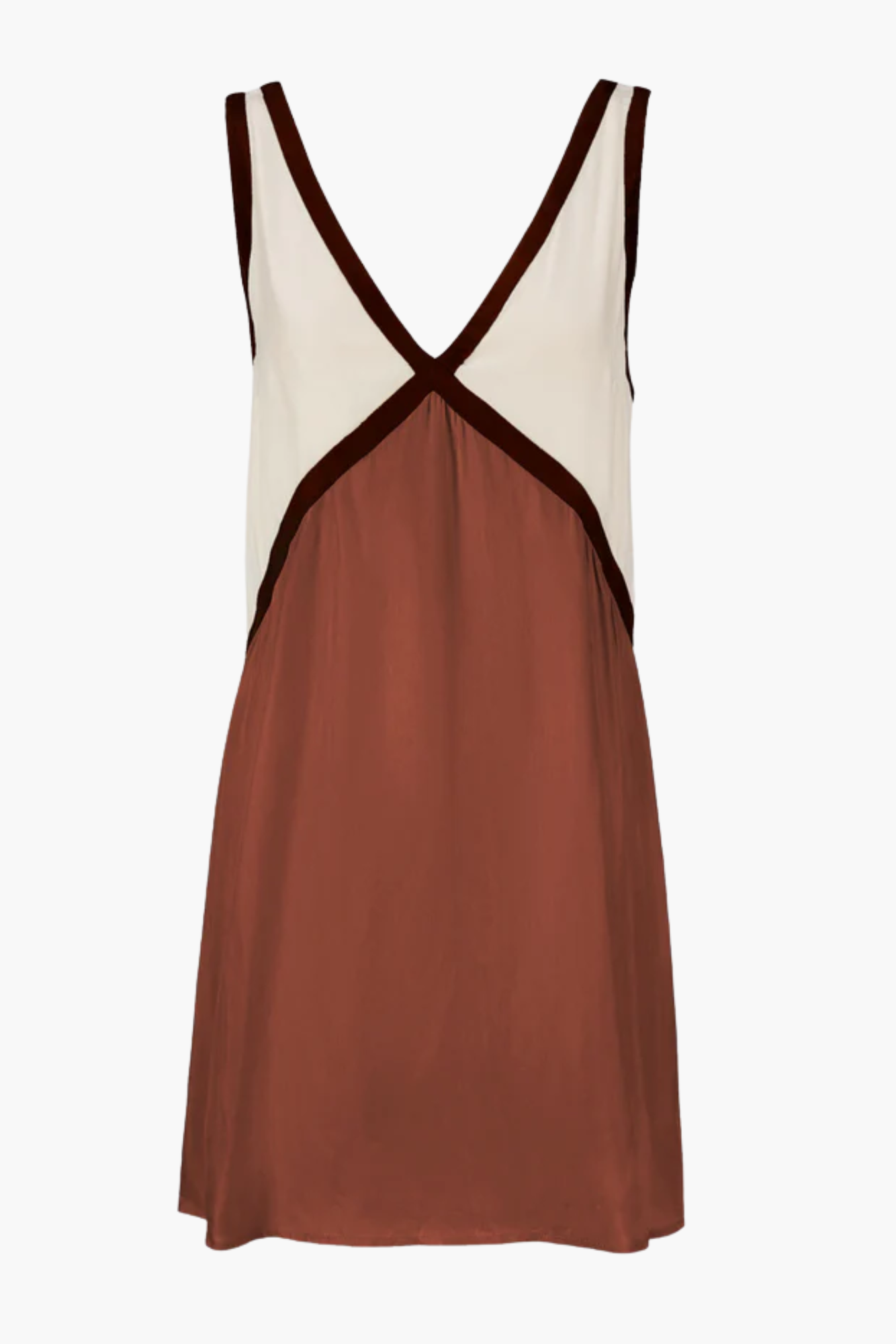 Clarette – Colour-block elegance – V-neck mini dress-15148419023232-Santi Vento Atelier