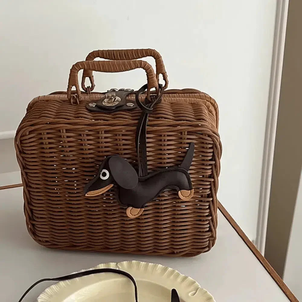 Dachshund – Playful dachshund design – Bag charm-15137985036672-Santi Vento Atelier