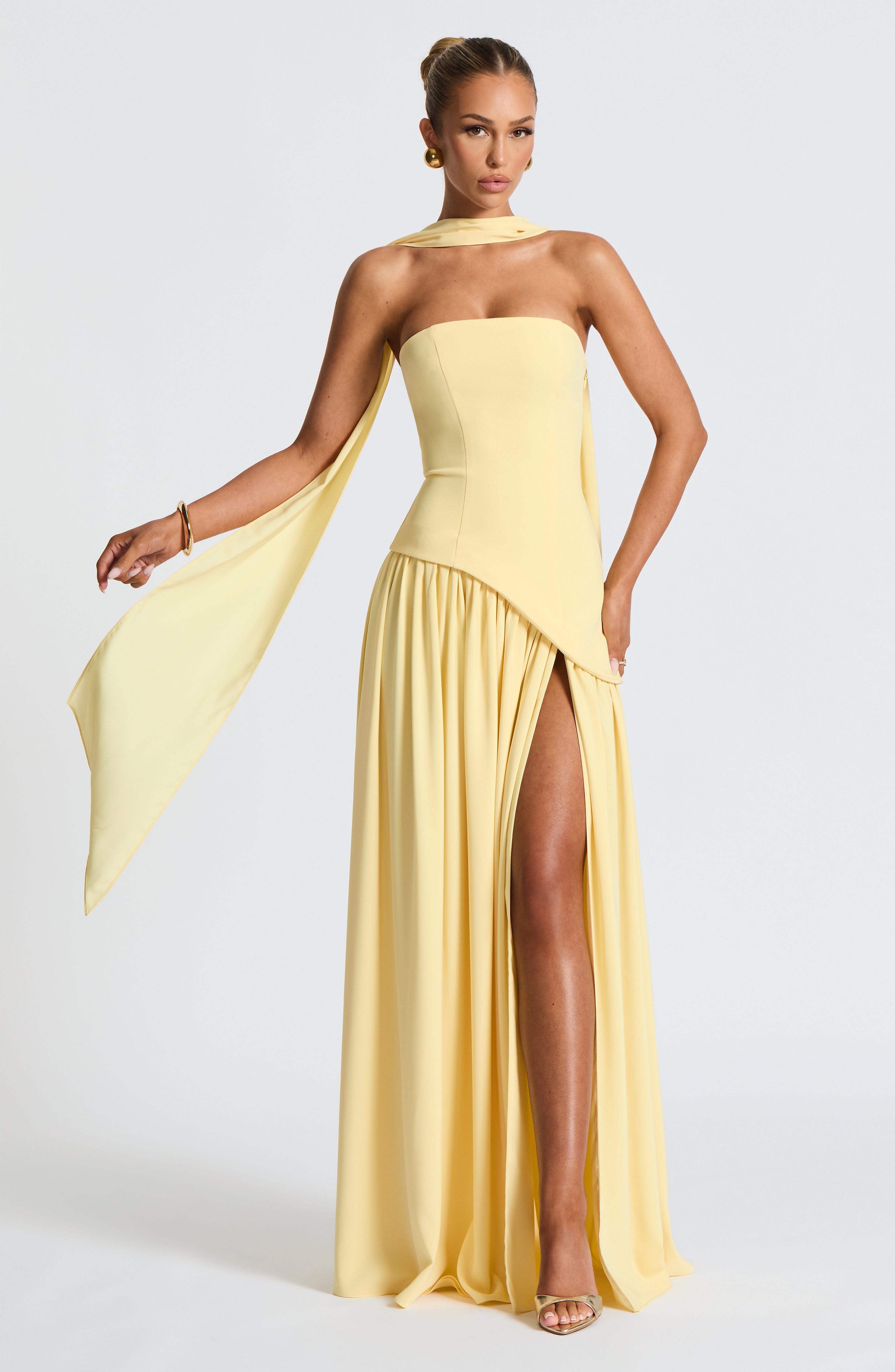Elarisse – Sculpted contrast – Strapless evening dress-15147056693632-Santi Vento Atelier