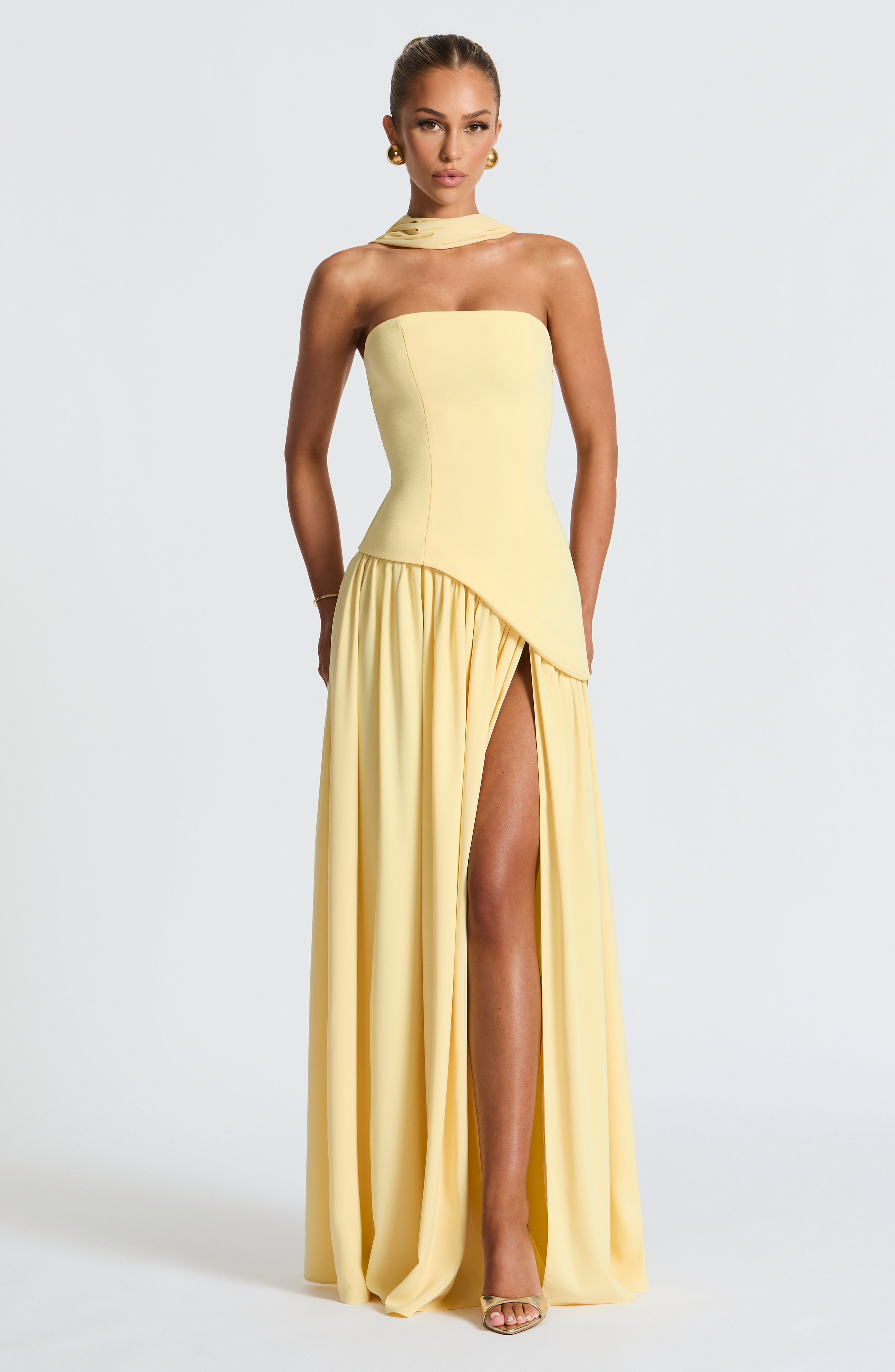 Elarisse – Sculpted contrast – Strapless evening dress-15147056693632-Santi Vento Atelier