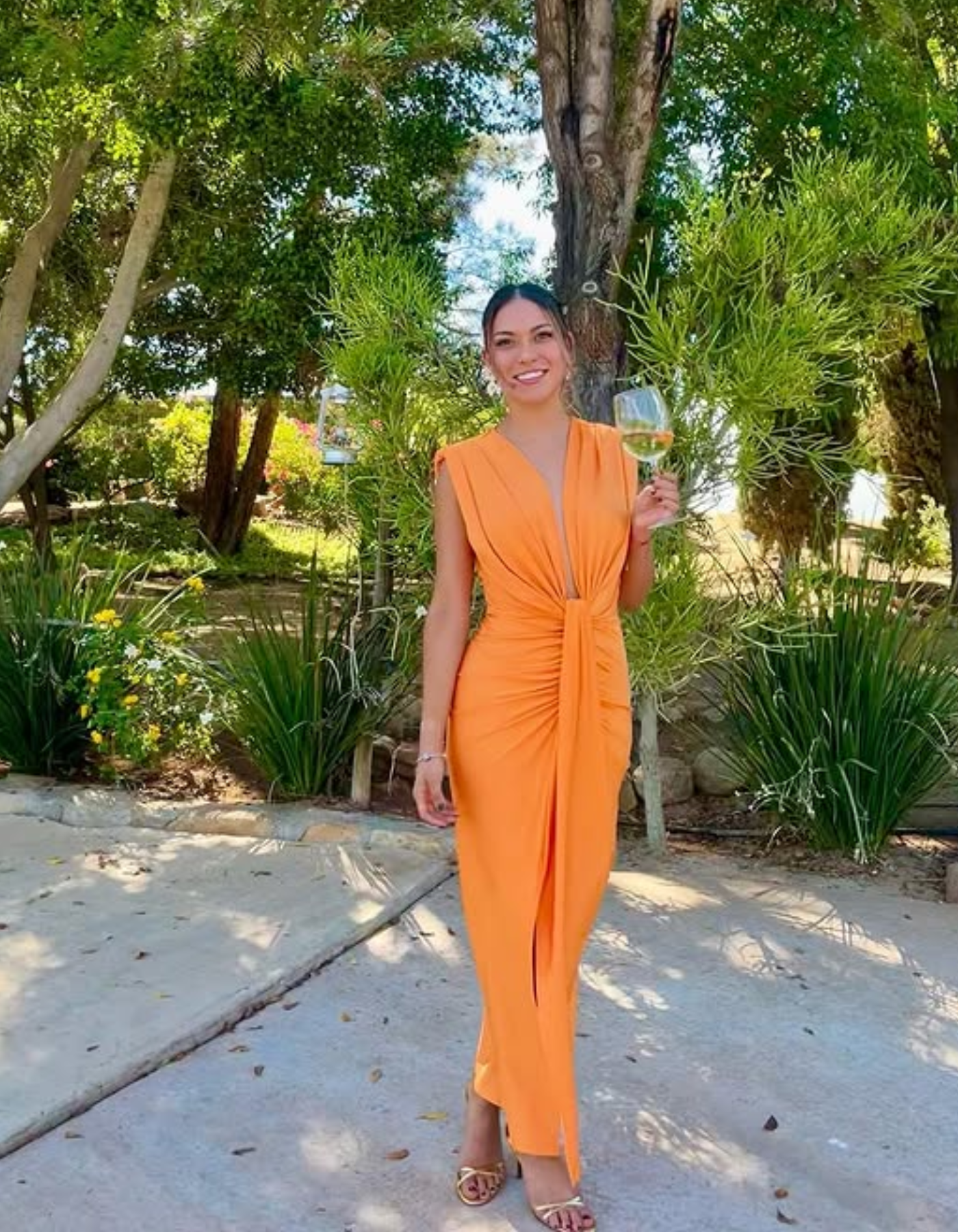 Elisaveta – Draped plunge elegance – Evening dress-15173074452864-Santi Vento Atelier