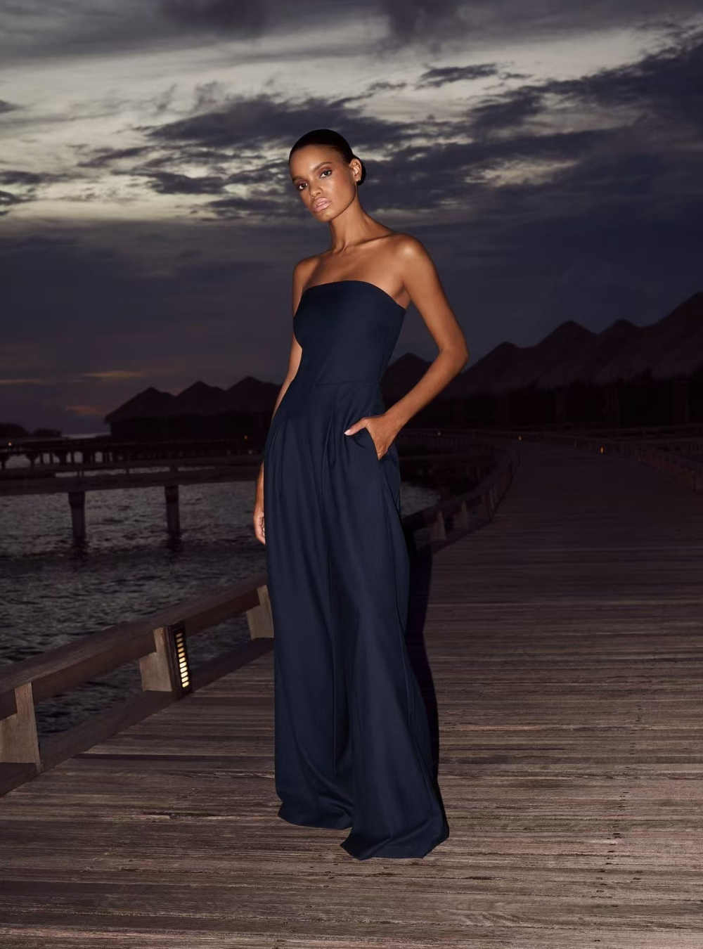 Elisavie – Strapless tailored – Wide leg jumpsuit-15148504383872-Santi Vento Atelier