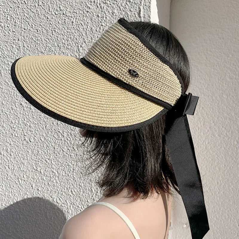 Éloane – Oversized brim – Ribbon tie visor-15145723953536-Santi Vento Atelier