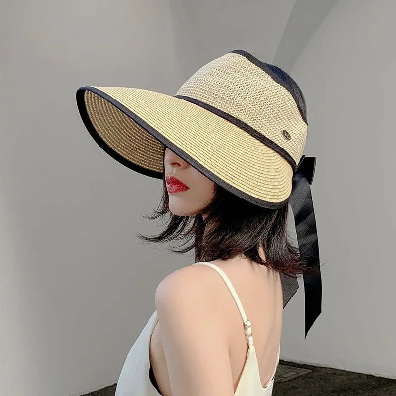 Éloane – Oversized brim – Ribbon tie visor-15145723953536-Santi Vento Atelier