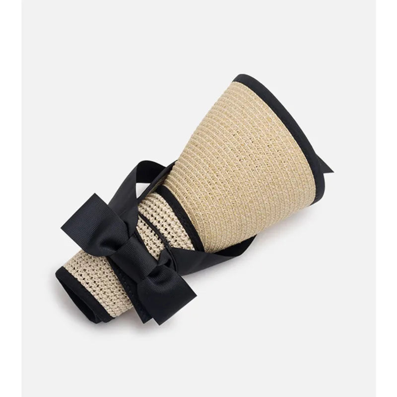 Éloane – Oversized brim – Ribbon tie visor-15145723953536-Santi Vento Atelier