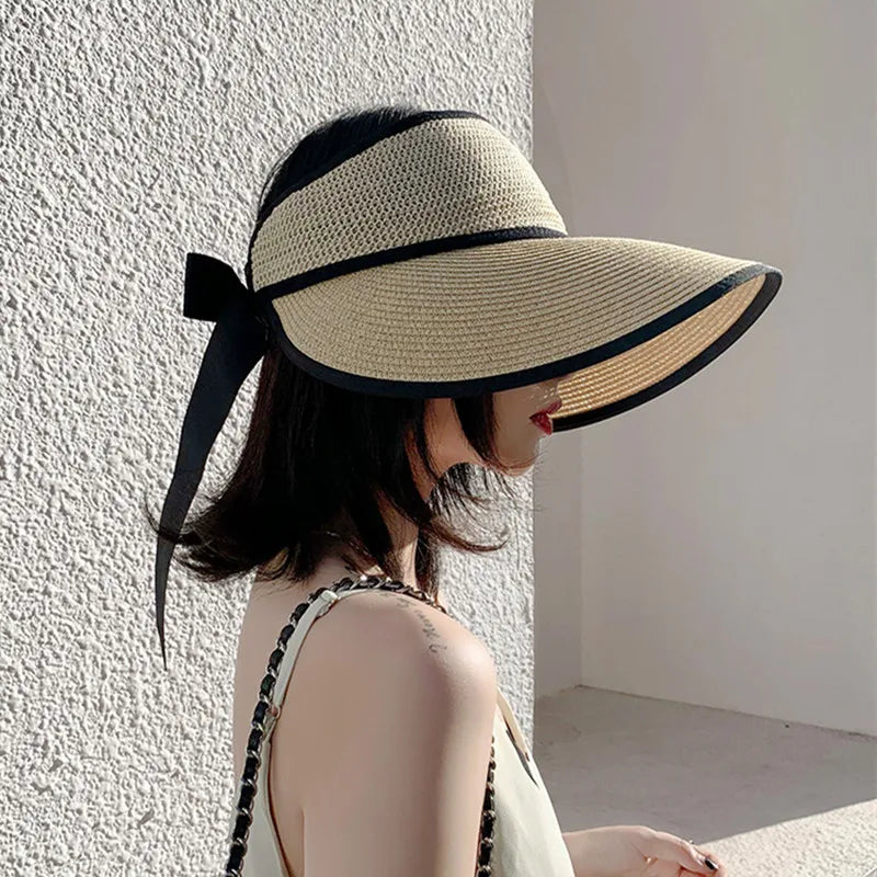 Éloane – Oversized brim – Ribbon tie visor-15145723953536-Santi Vento Atelier