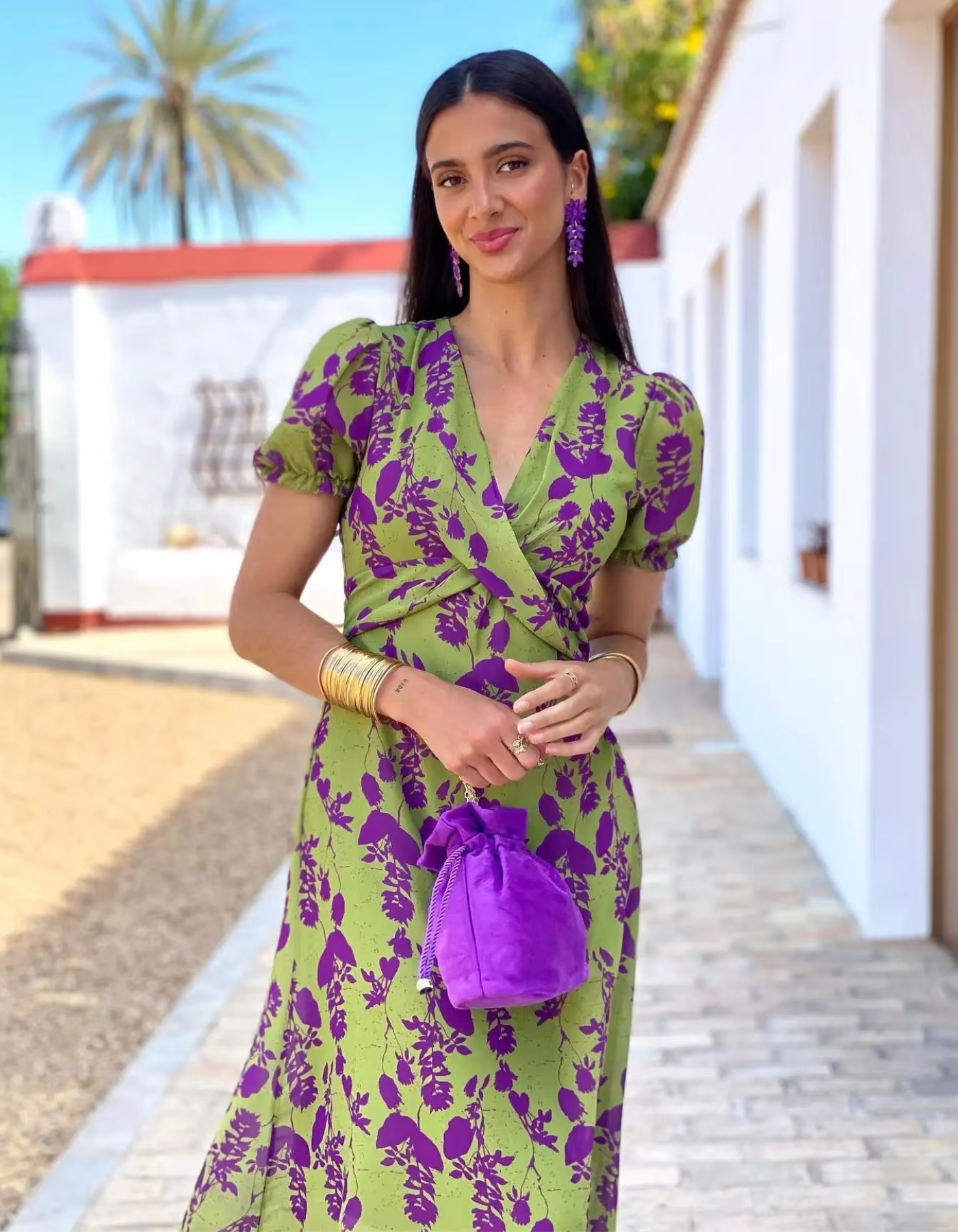 Elvienne – Floral wrap design – Midi dress-15157769404800-Santi Vento Atelier