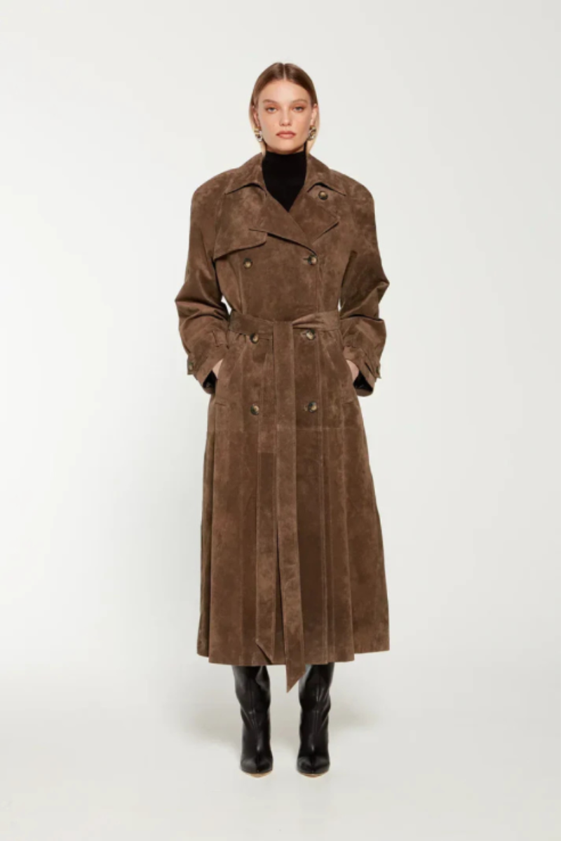Emilienne – Suede elegance – Trench coat-15139744940416-Santi Vento Atelier