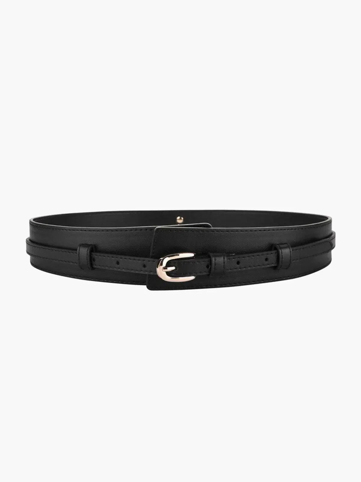 Esmarie – Matte black finish – Leather belt-15137955840384-Santi Vento Atelier