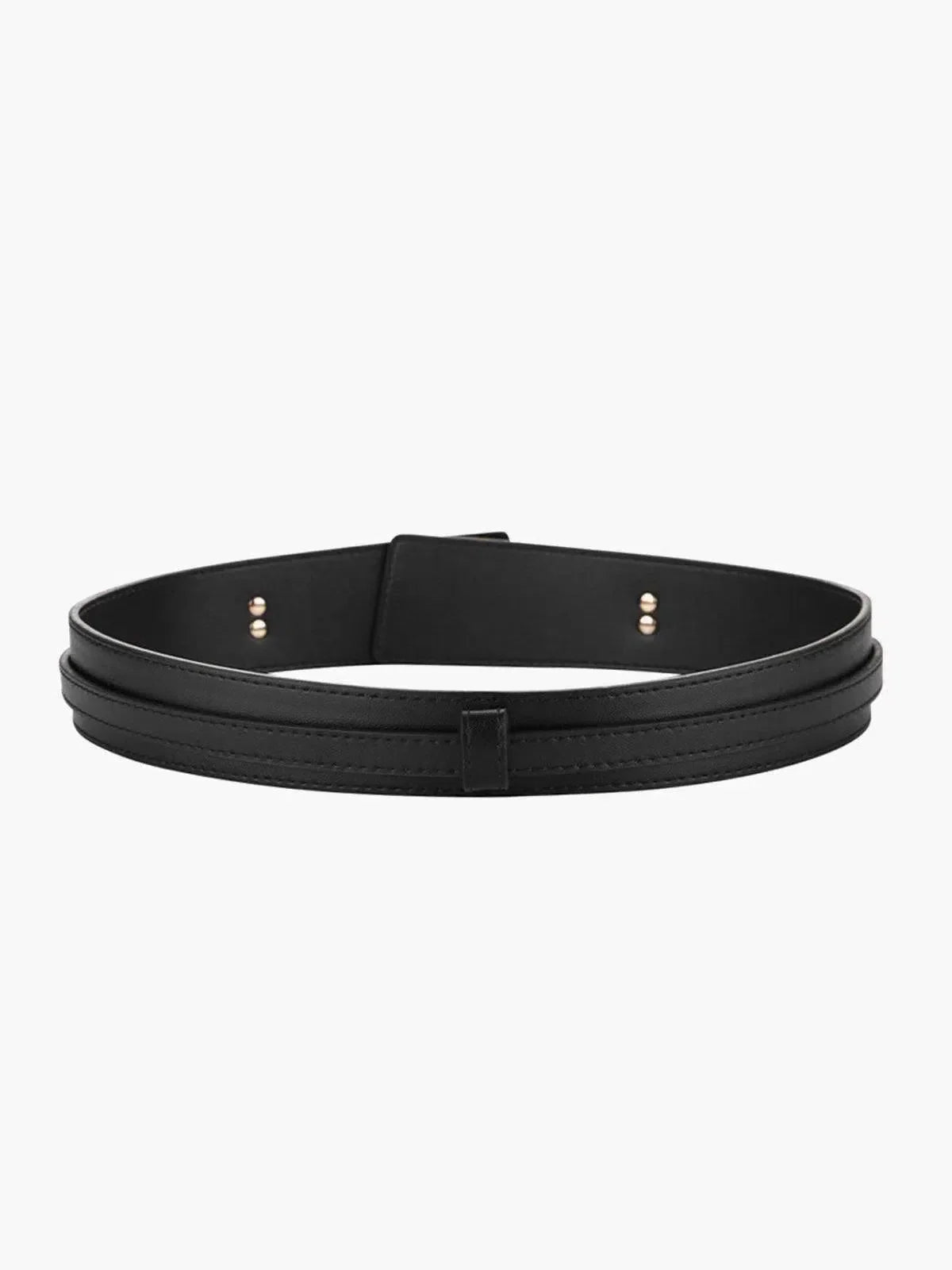 Esmarie – Matte black finish – Leather belt-15137955840384-Santi Vento Atelier