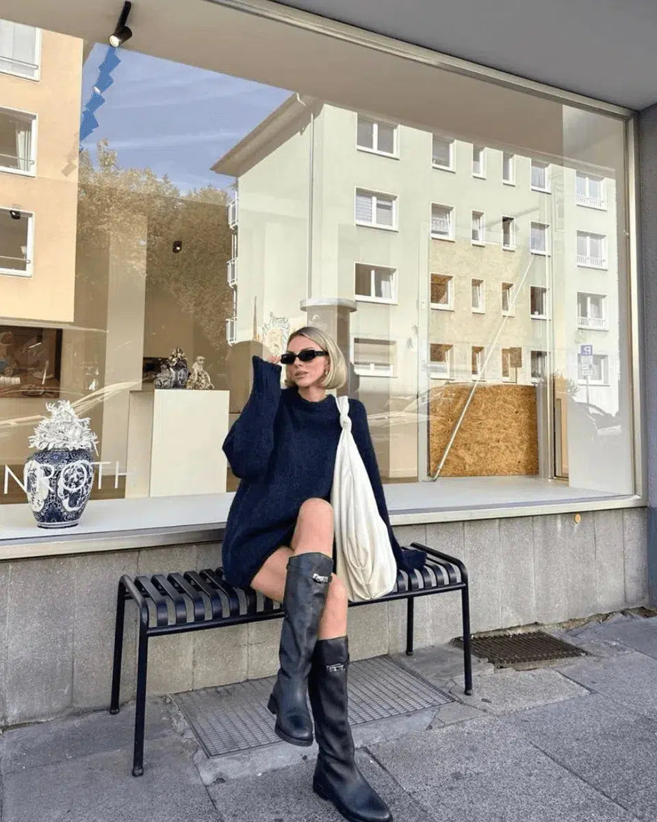 Fabiana – Silver-tone buckle – Vegan leather boots-15137991295360-Santi Vento Atelier