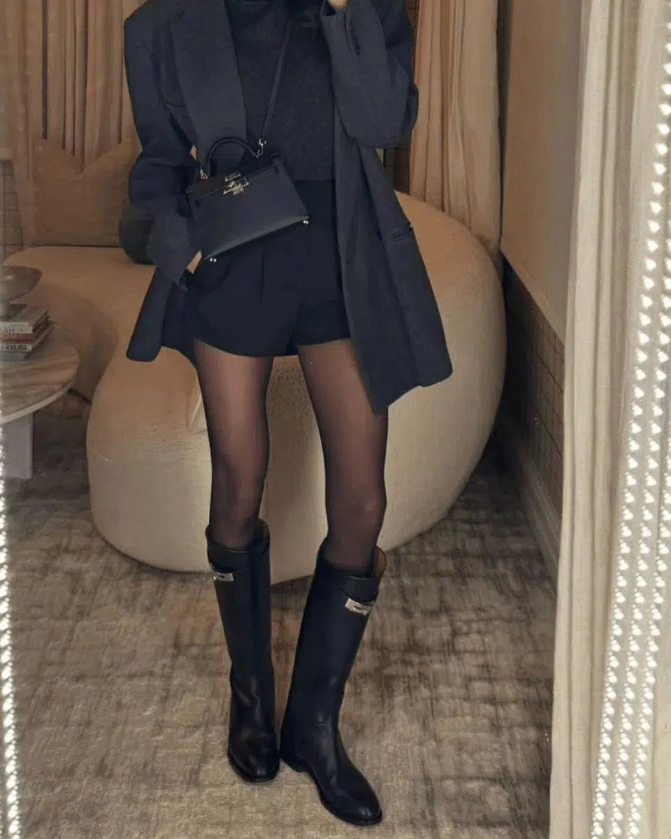 Fabiana – Silver-tone buckle – Vegan leather boots-15137991295360-Santi Vento Atelier