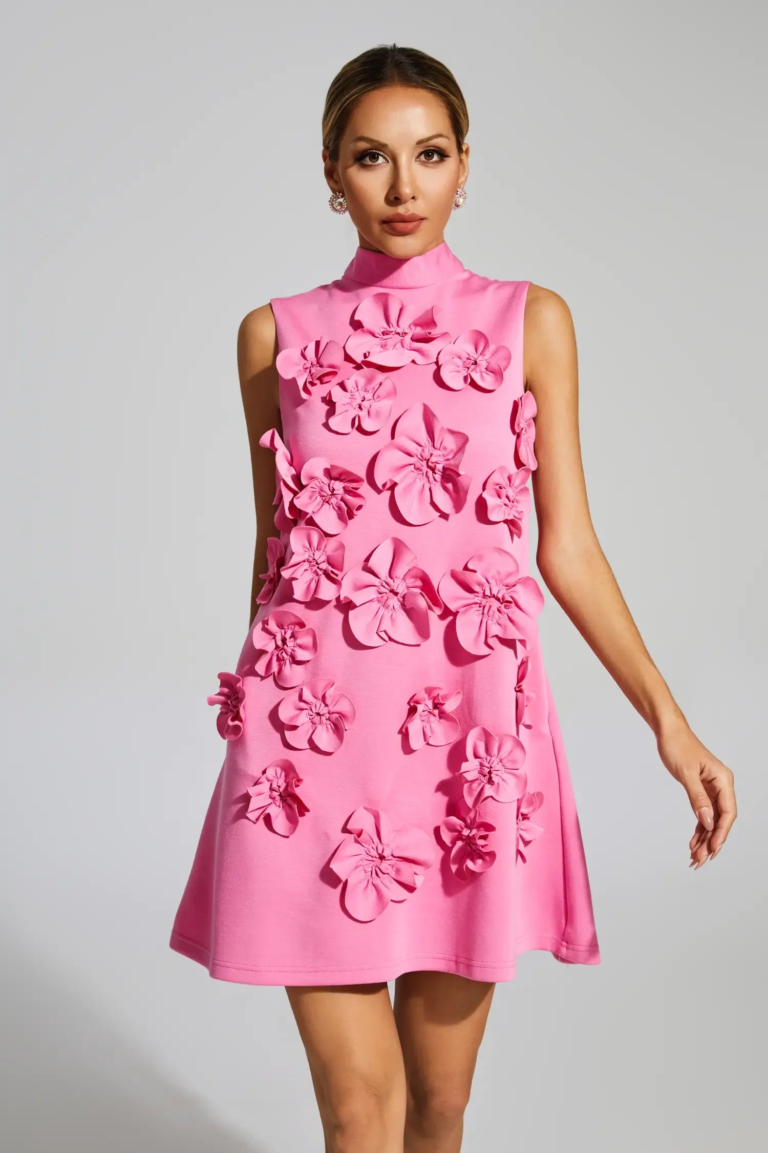 Fiorélline – Sculpted florals – Sleeveless mini dress-15155707937152-Santi Vento Atelier