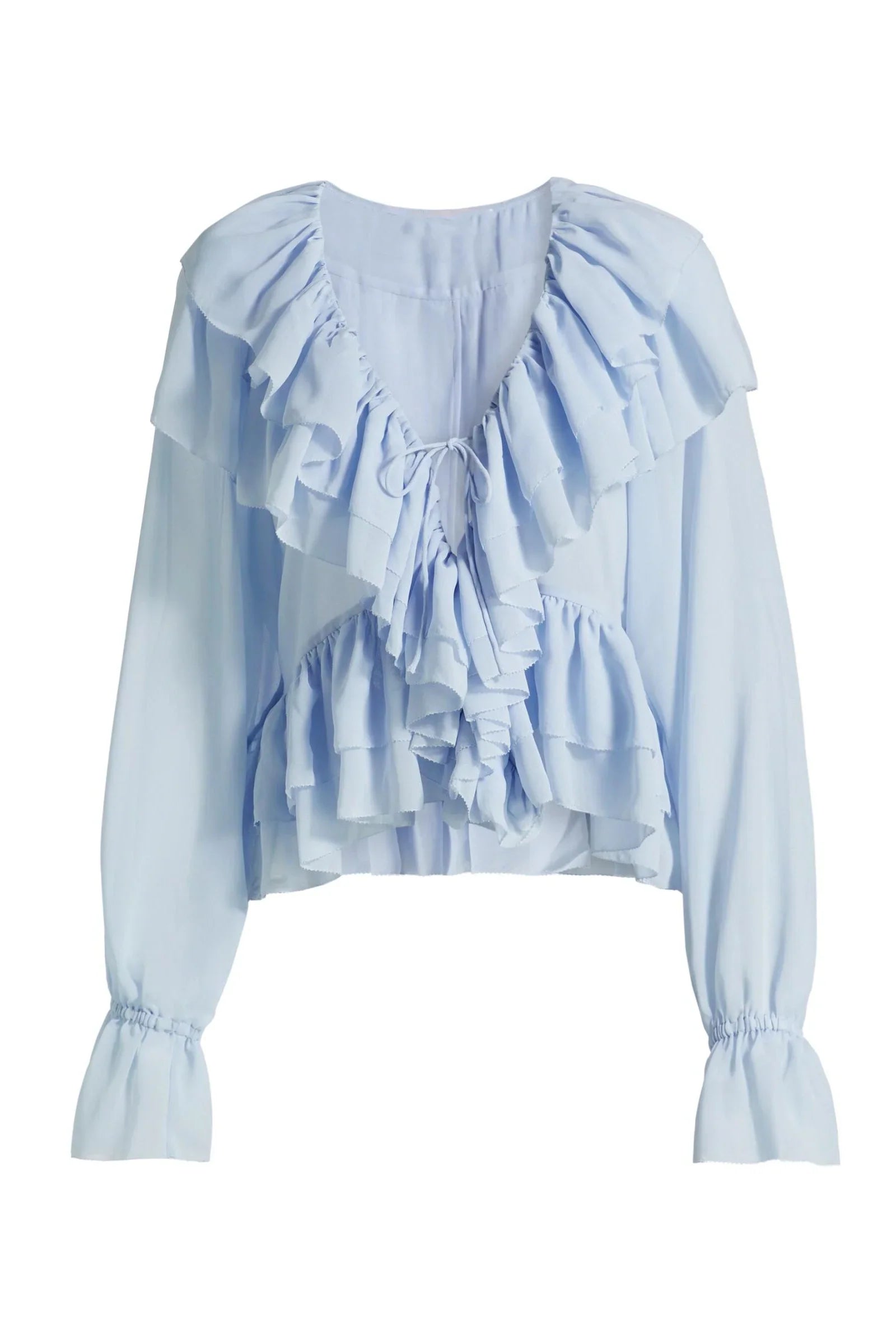 Fioretti – Cascading ruffles – Sheer chiffon blouse-15150417248640-Santi Vento Atelier