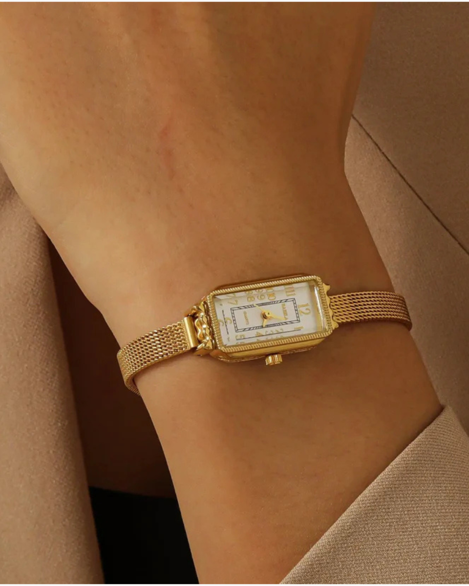 Fleur – Vintage-inspired – Mesh bracelet watch-15137987101056-Santi Vento Atelier