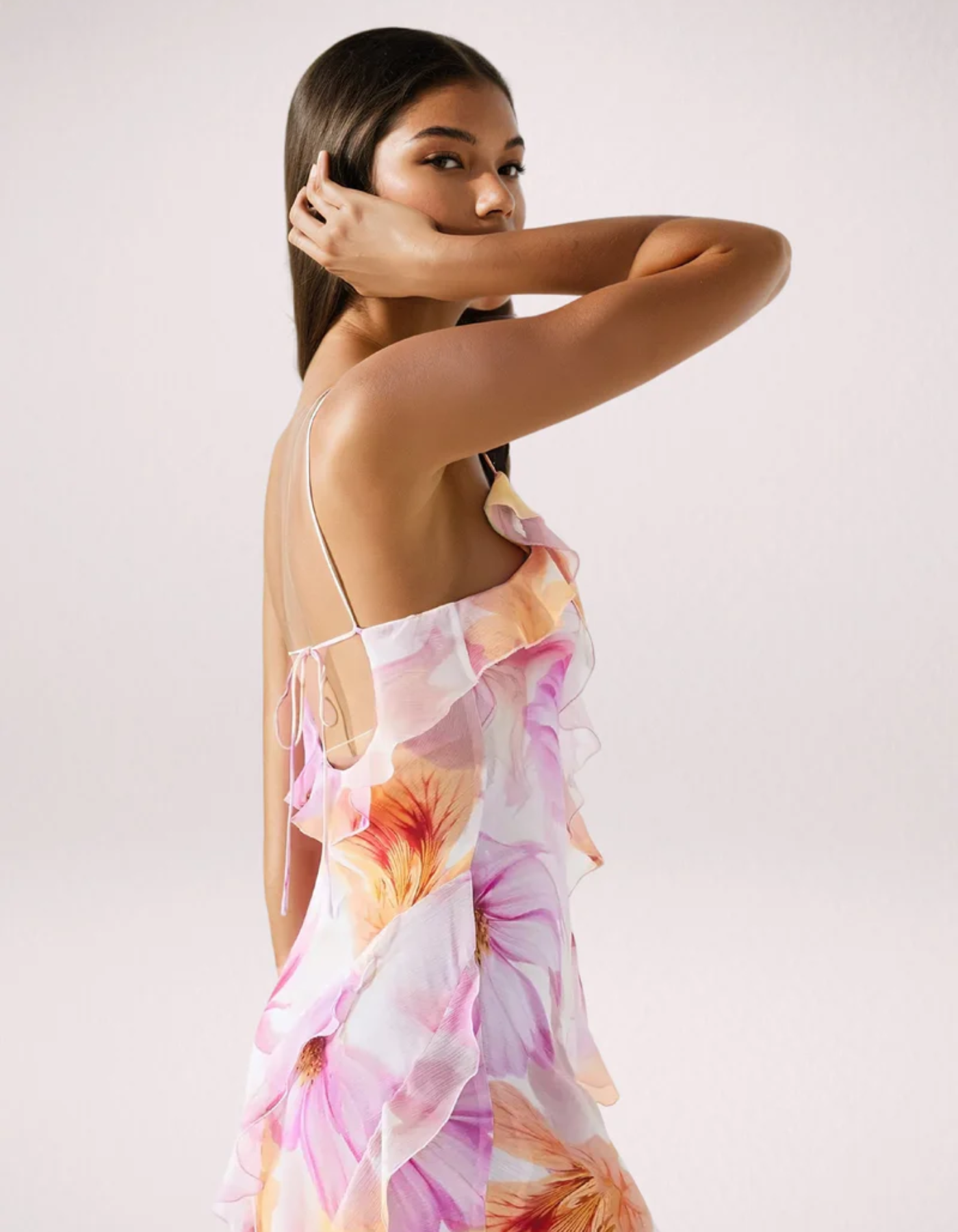 Floravienne – Ruffled edge – Floral maxi dress-15151055602048-Santi Vento Atelier