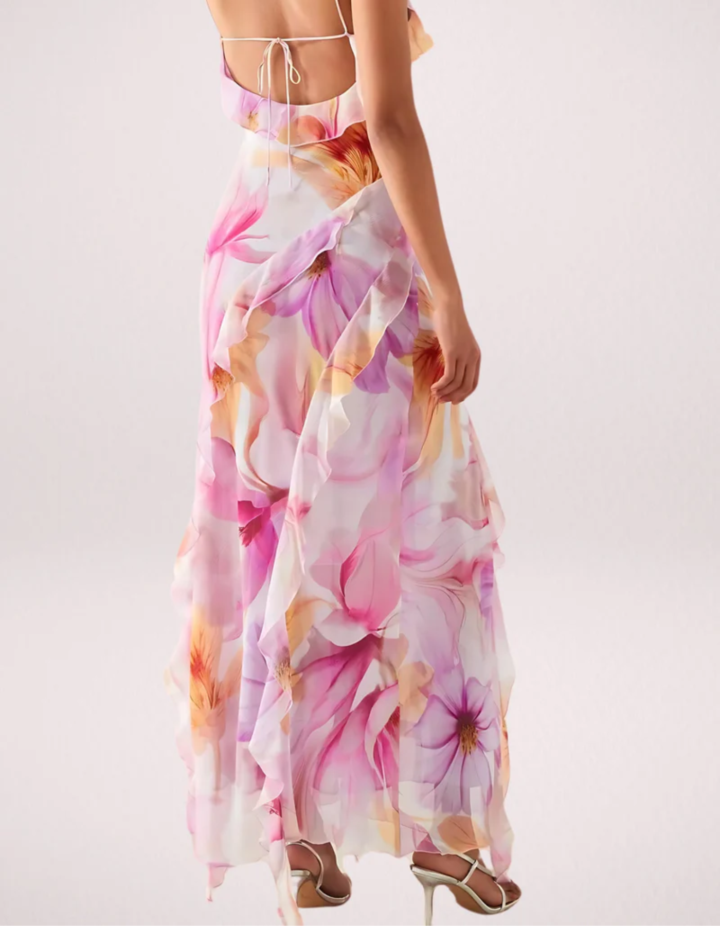 Floravienne – Ruffled edge – Floral maxi dress-15151055602048-Santi Vento Atelier