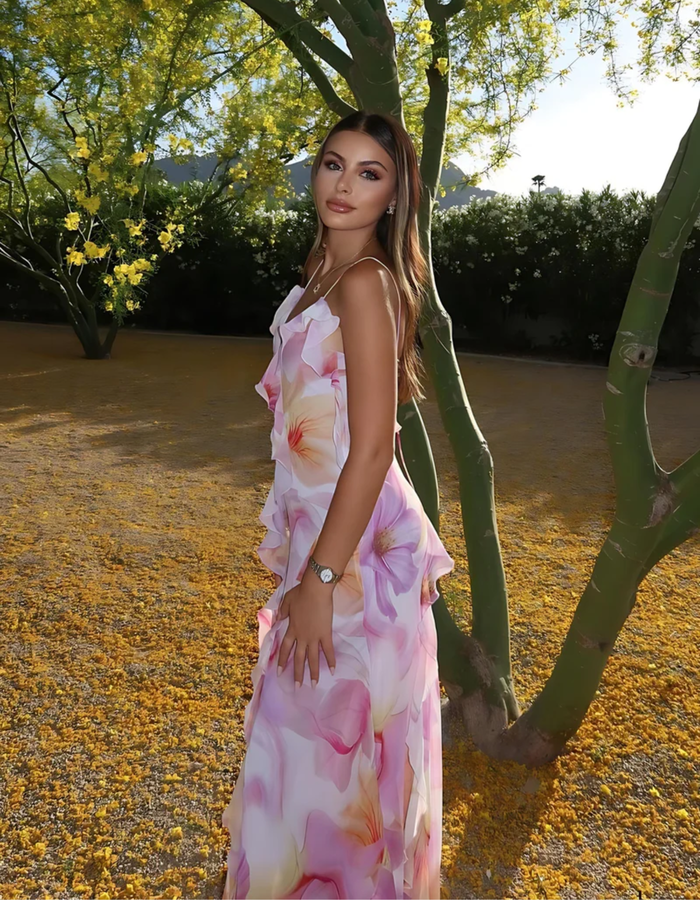 Floravienne – Ruffled edge – Floral maxi dress-15151055602048-Santi Vento Atelier