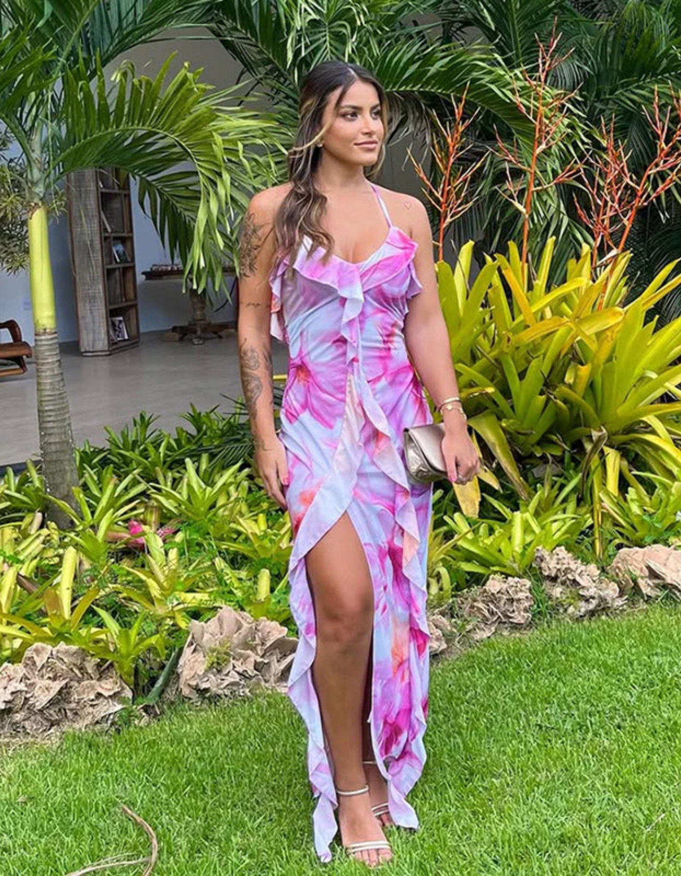 Floravienne – Ruffled edge – Floral maxi dress-15151055602048-Santi Vento Atelier