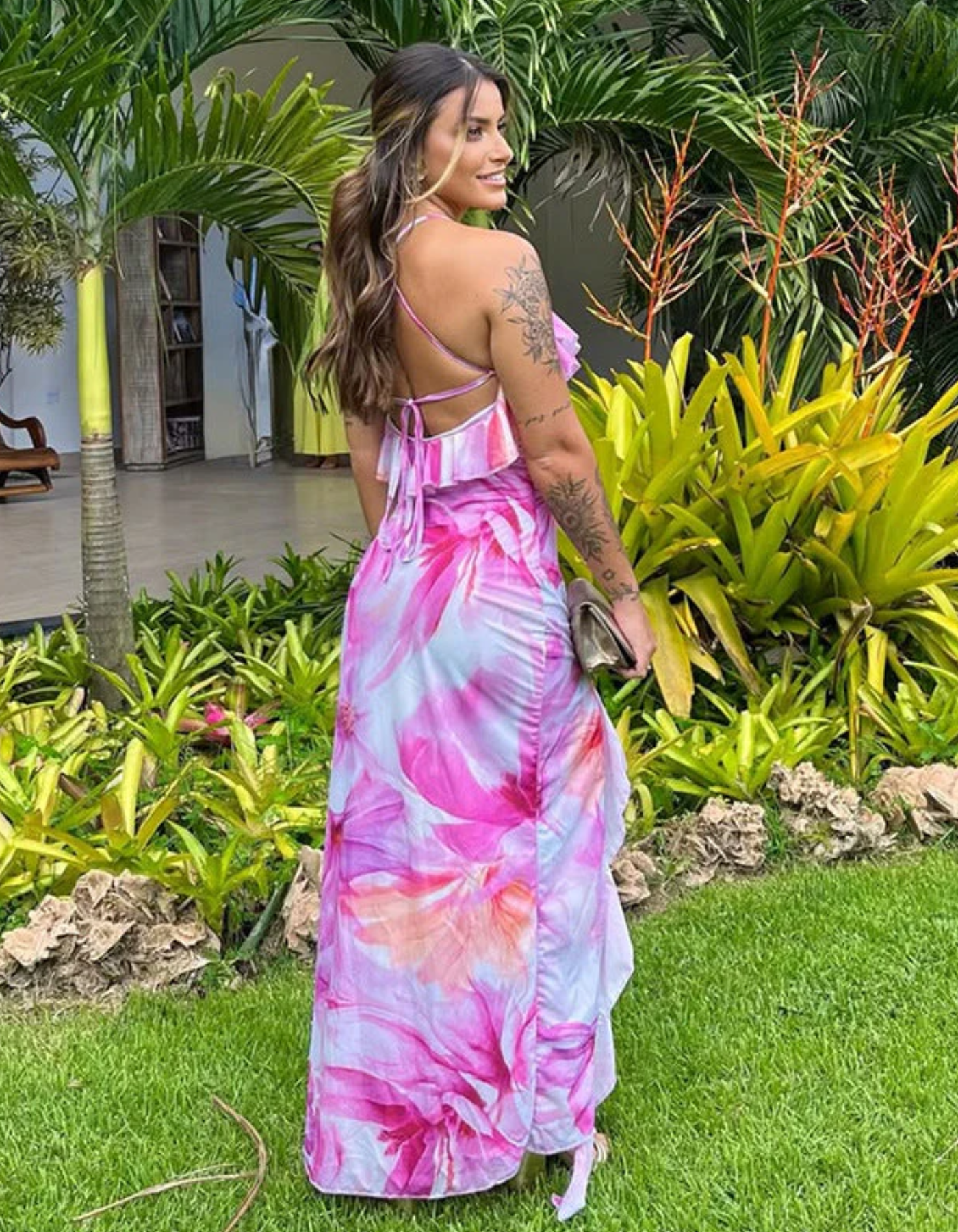 Floravienne – Ruffled edge – Floral maxi dress-15151055602048-Santi Vento Atelier