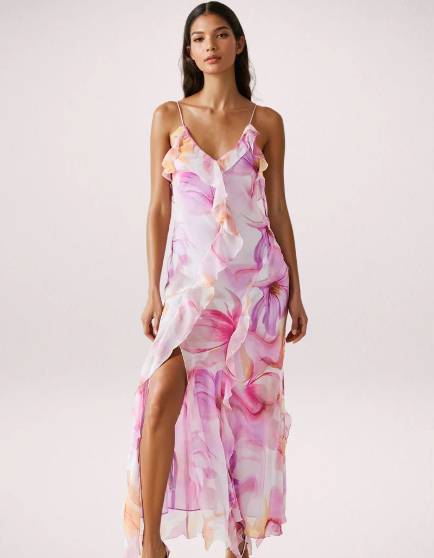 Floravienne – Ruffled edge – Floral maxi dress-15151055602048-Santi Vento Atelier