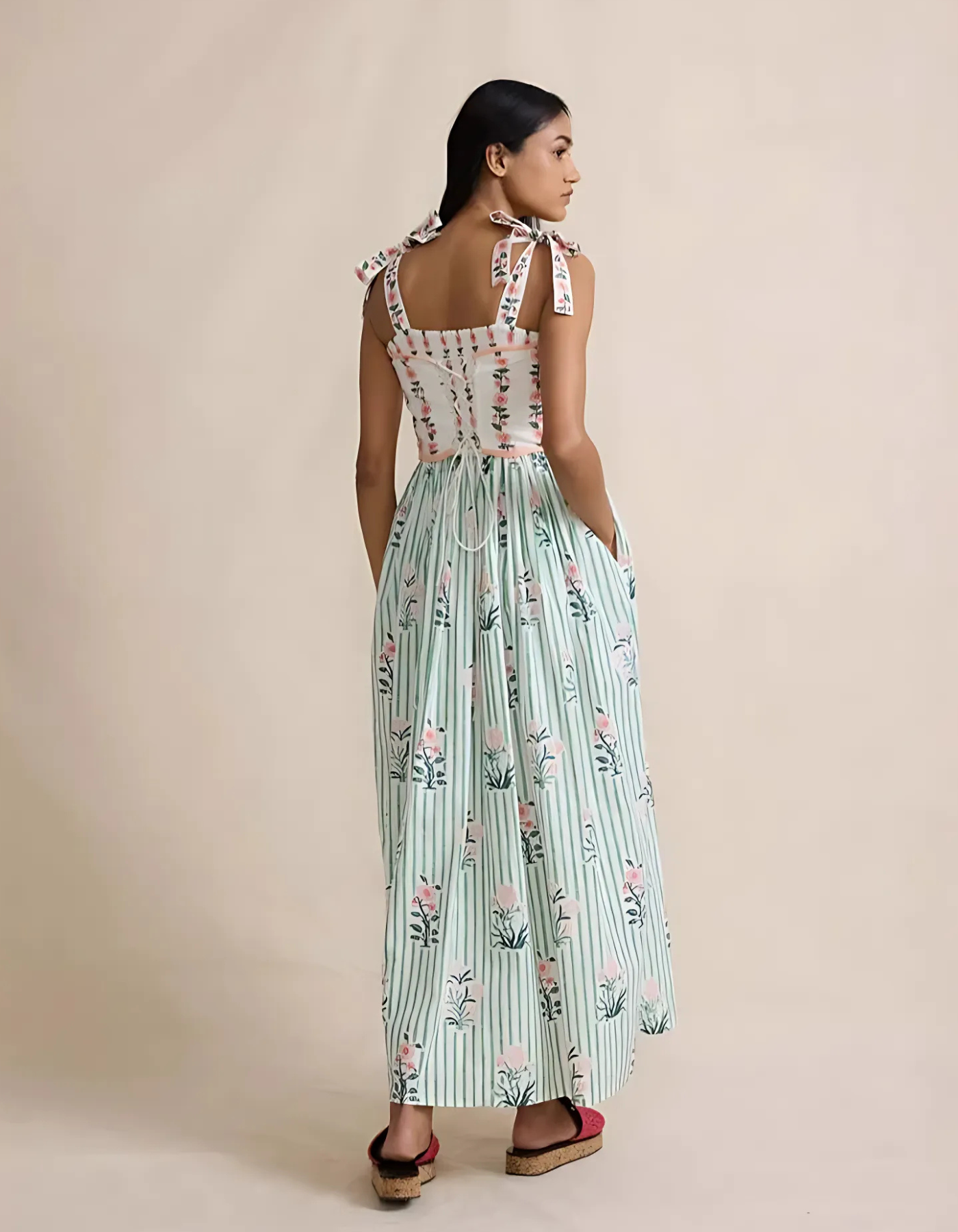 Floréelle – Hand-block print charm – Maxi dress-15169141080448-Santi Vento Atelier