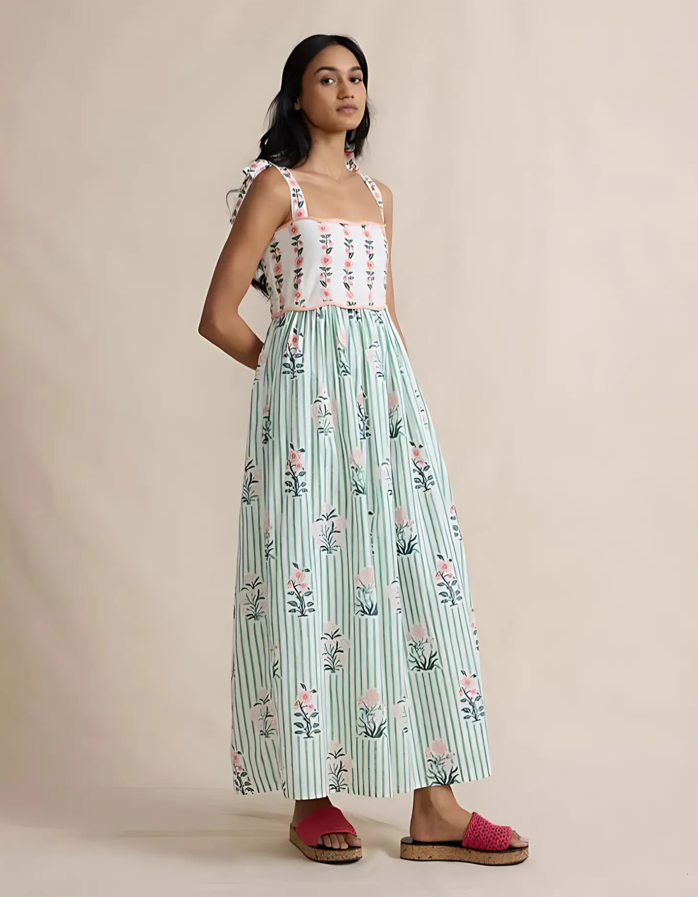 Floréelle – Hand-block print charm – Maxi dress-15169141080448-Santi Vento Atelier