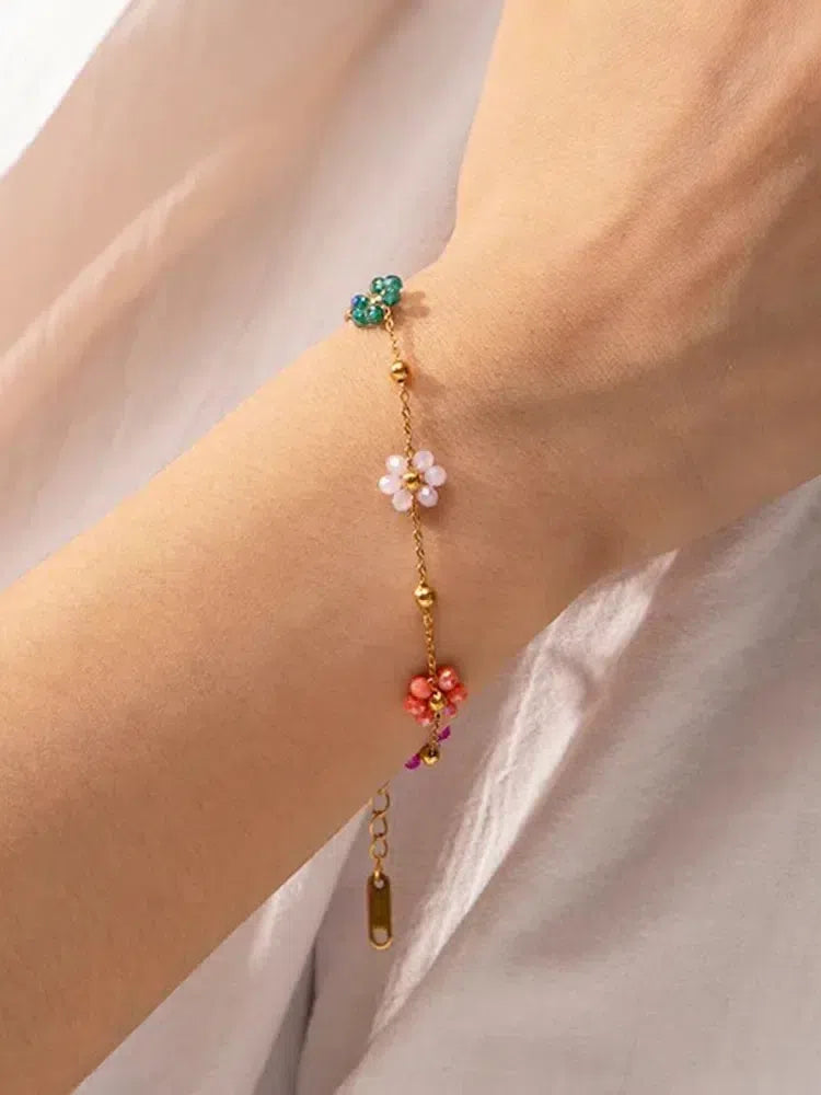 Florella – Handcrafted floral beads – Charm bracelet-15137990181248-Santi Vento Atelier