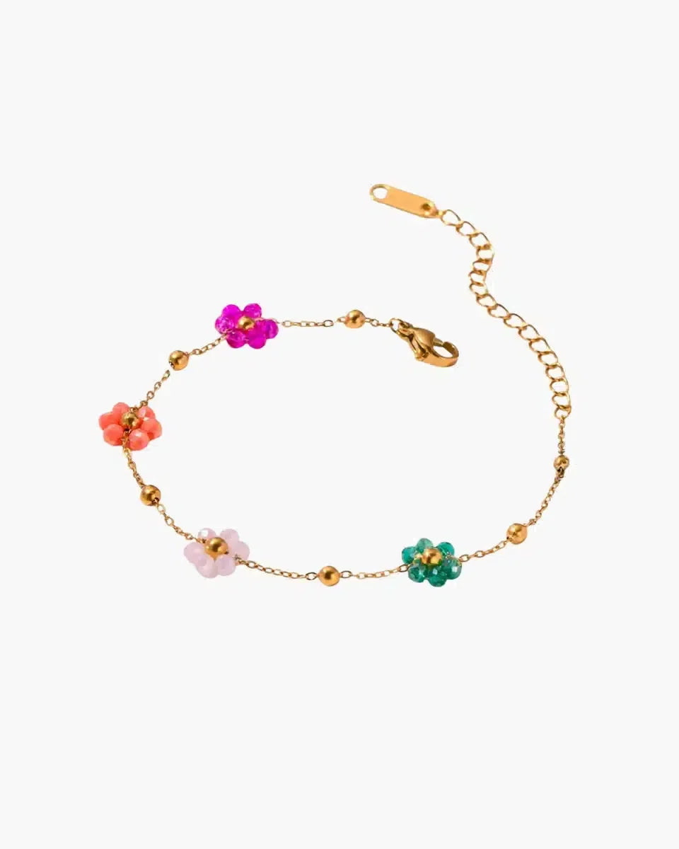 Florella – Handcrafted floral beads – Charm bracelet-15137990181248-Santi Vento Atelier