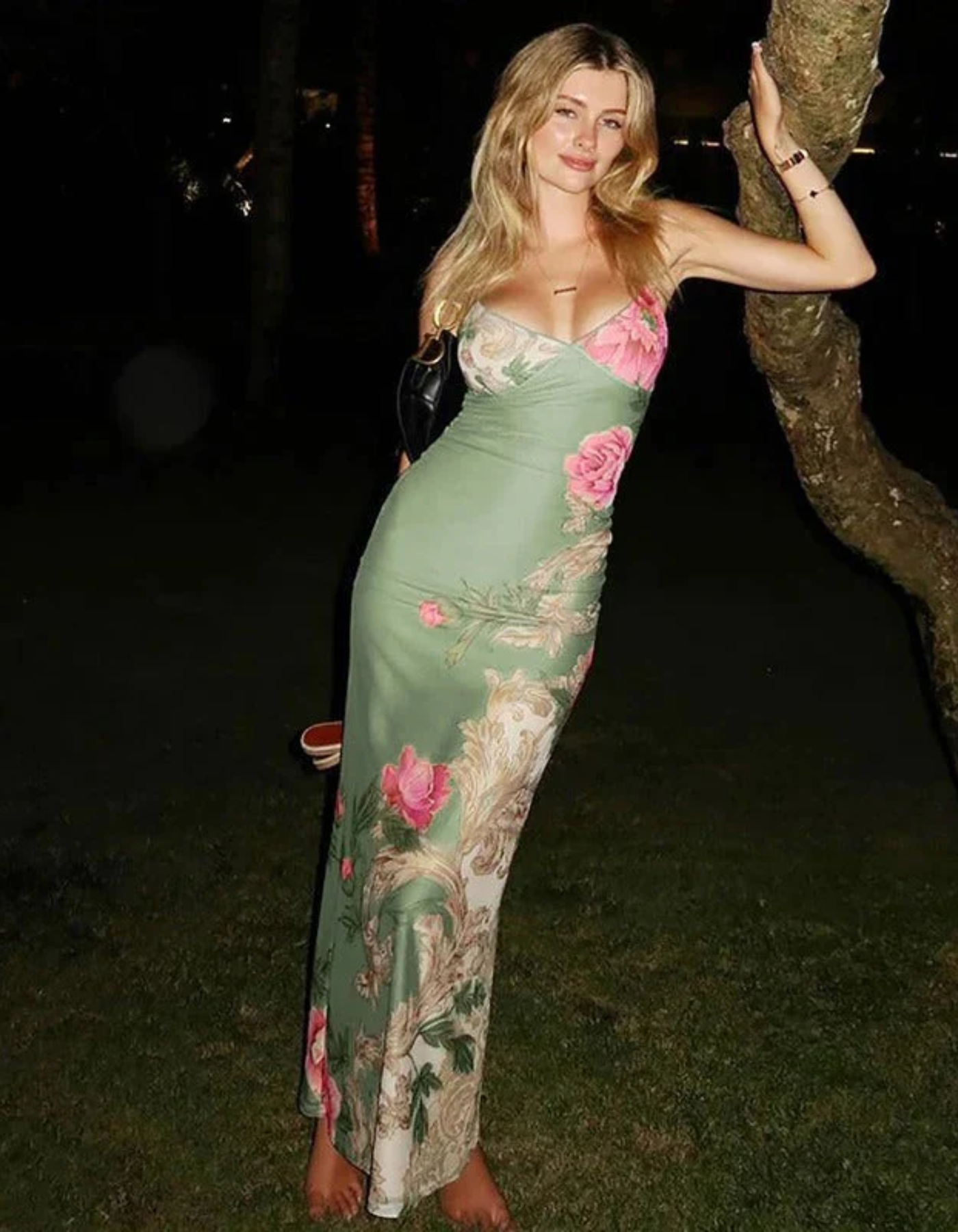 Florentina – Vintage floral print – Slip maxi dress-15148418859392-Santi Vento Atelier