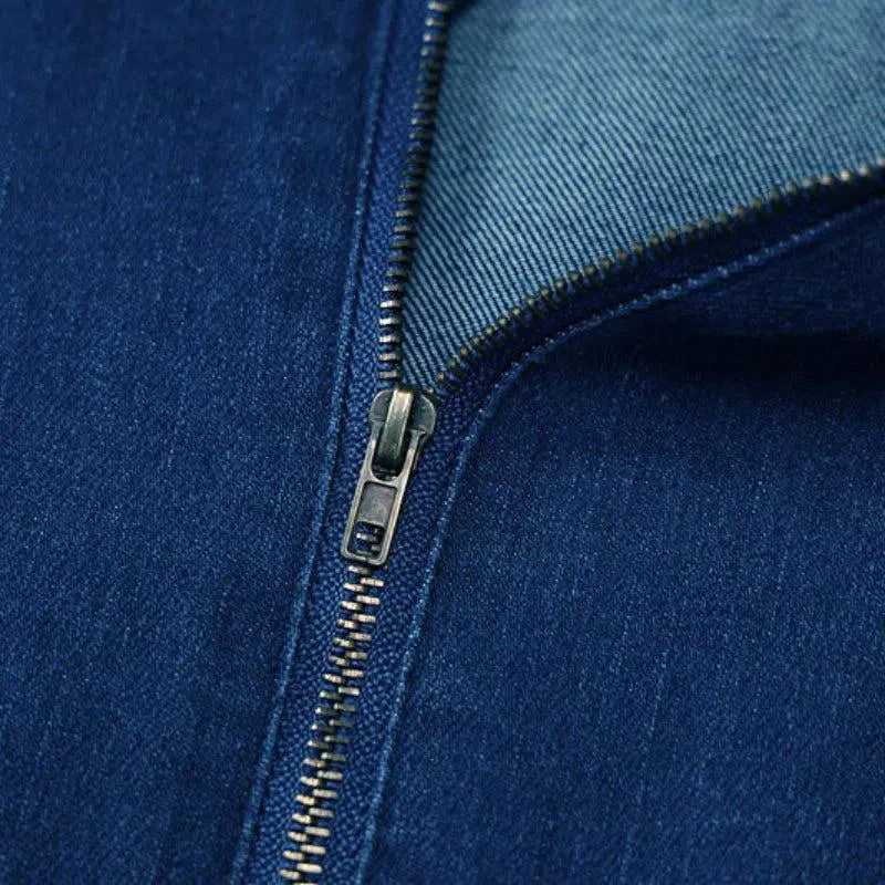 Gabrielle – V-neckline – Denim jumpsuit-15140896375168-Santi Vento Atelier