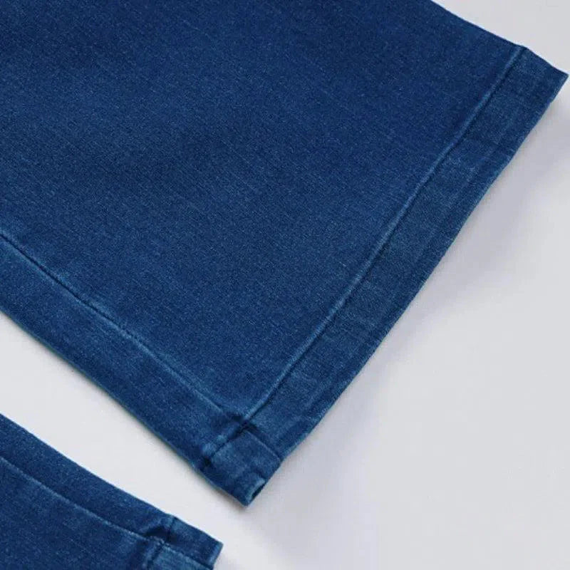 Gabrielle – V-neckline – Denim jumpsuit-15140896375168-Santi Vento Atelier