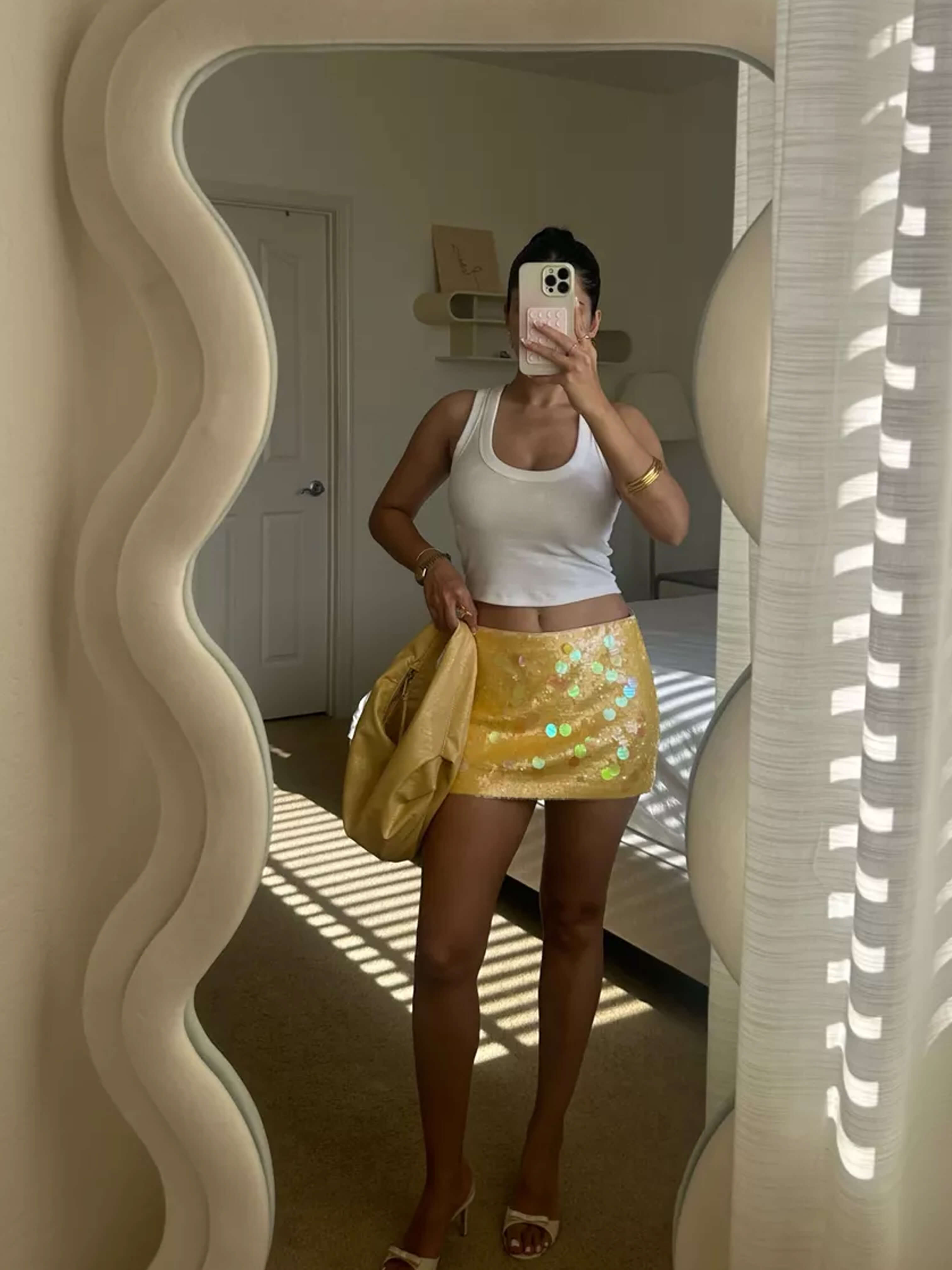 Georgia – Iridescent sequin – Mini skirt-15157939995008-Santi Vento Atelier