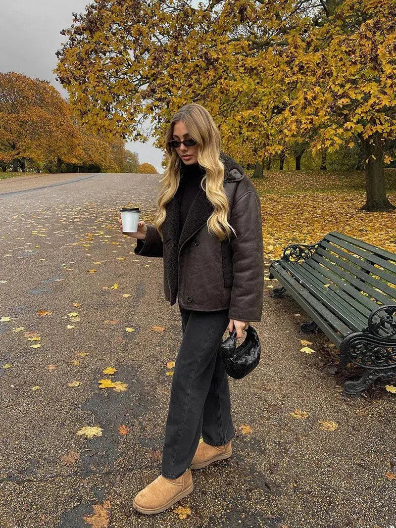 Ginevra – Classic button details – Faux leather jacket-15137995686272-Santi Vento Atelier