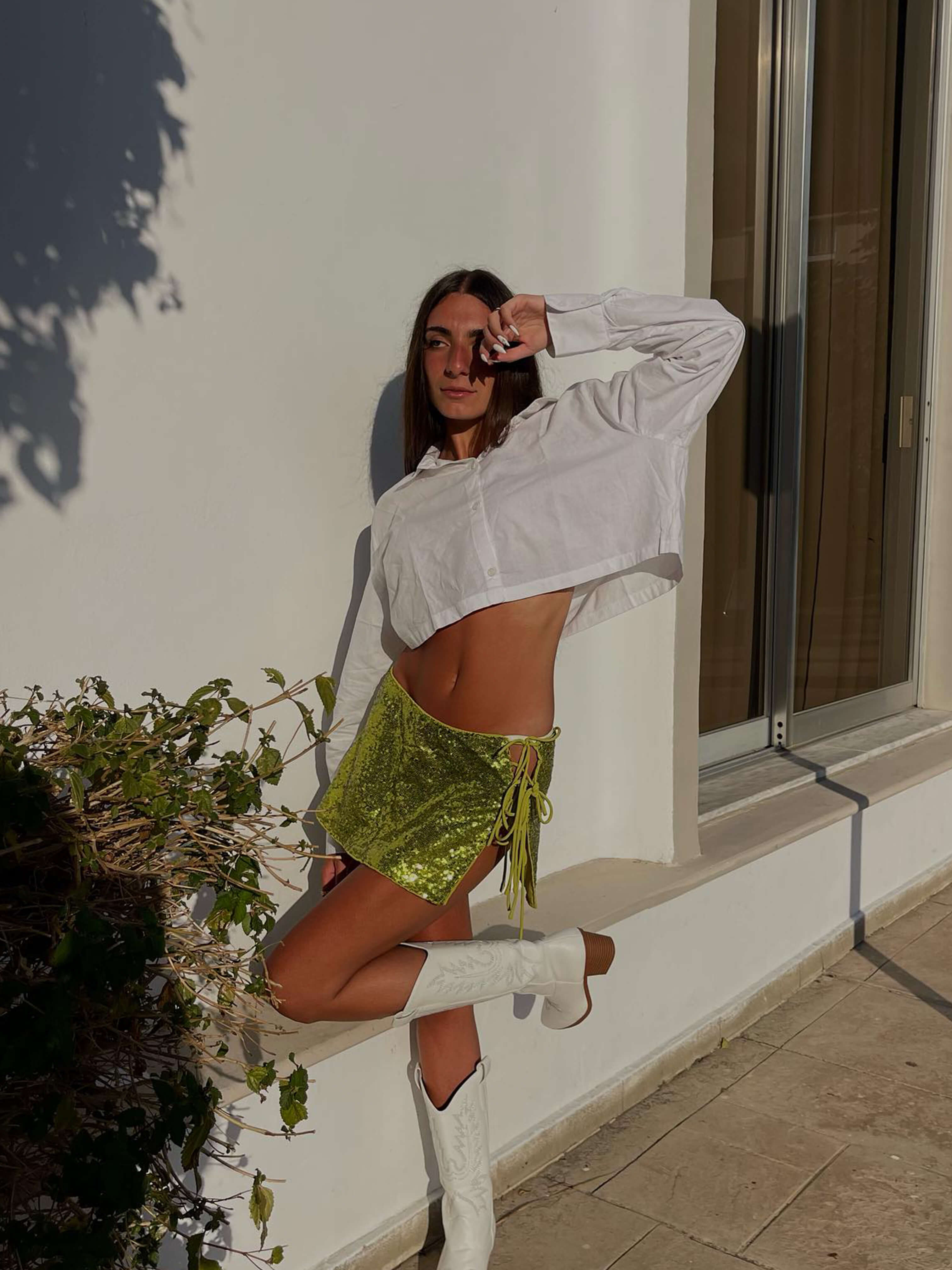 Giorvetta – Sequin tie-side – Mini skirt-15157939601792-Santi Vento Atelier