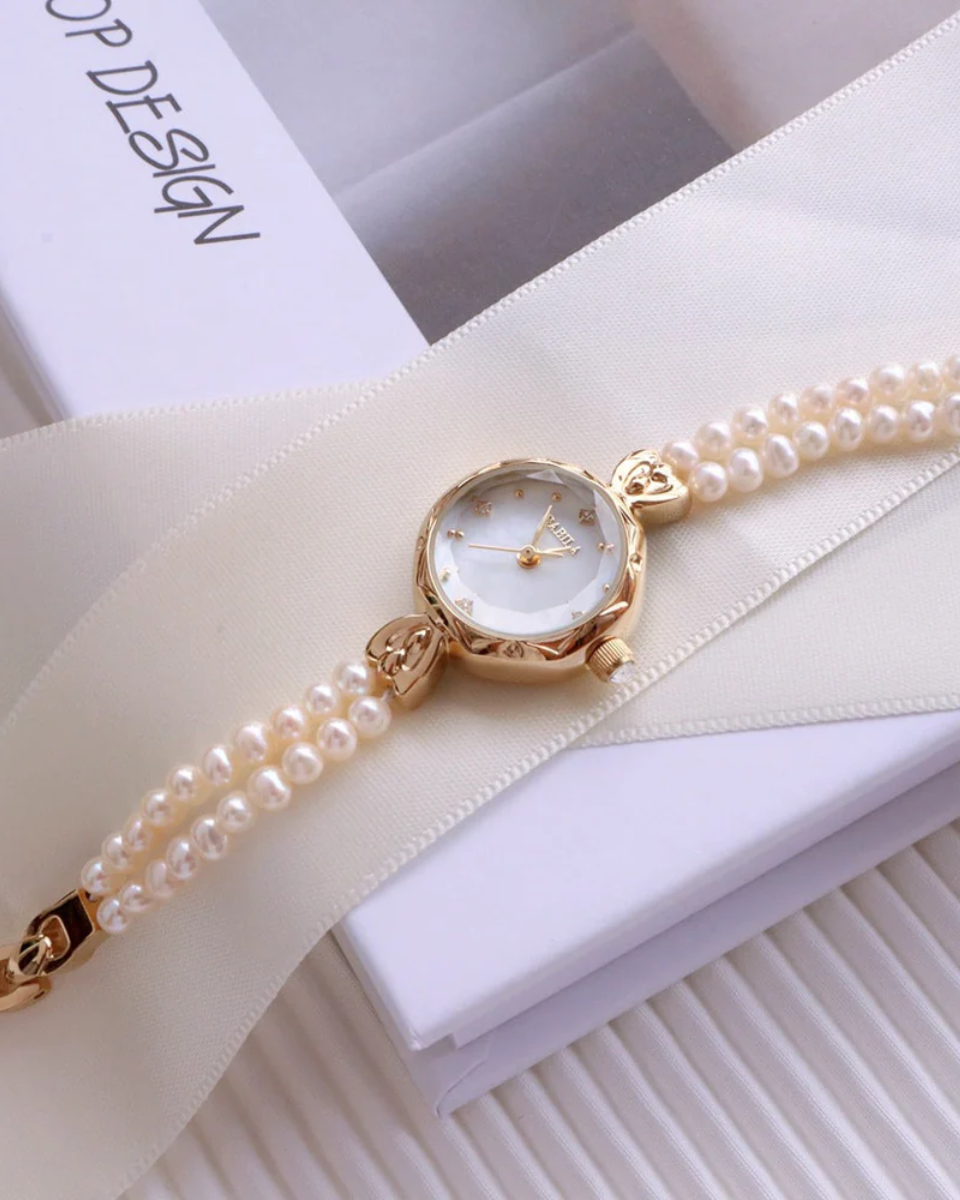 Horélie – Double-strand pearl bracelet – Vintage watch-15137986969984-Santi Vento Atelier