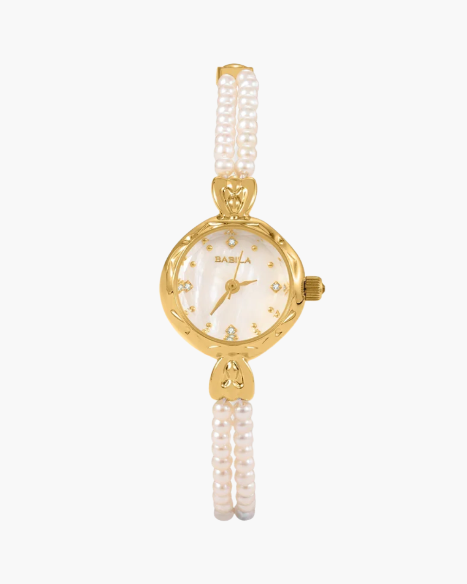 Horélie – Double-strand pearl bracelet – Vintage watch-15137986969984-Santi Vento Atelier