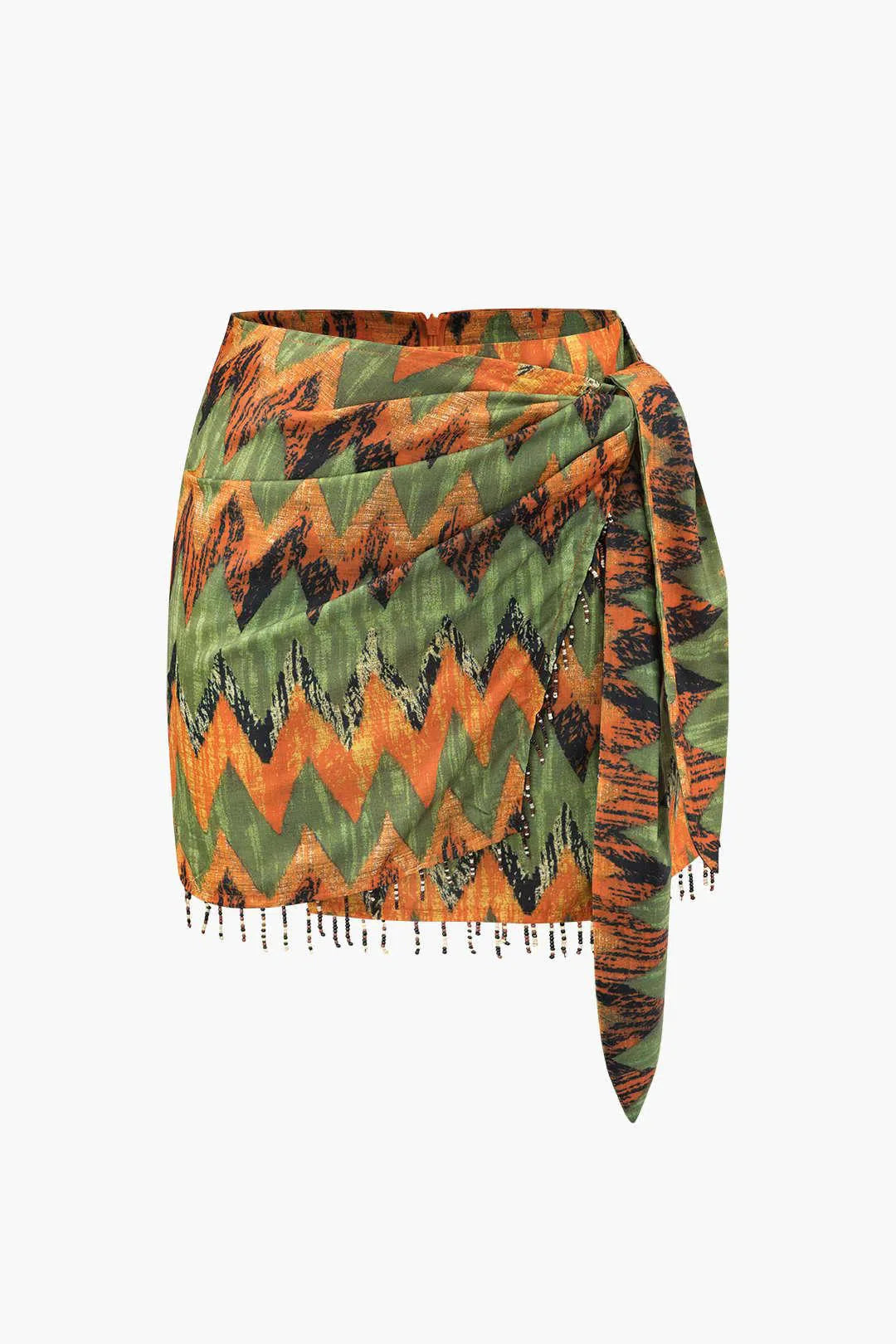 Ida – Unique design – Printed knot mini skirt-15140933599616-Santi Vento Atelier