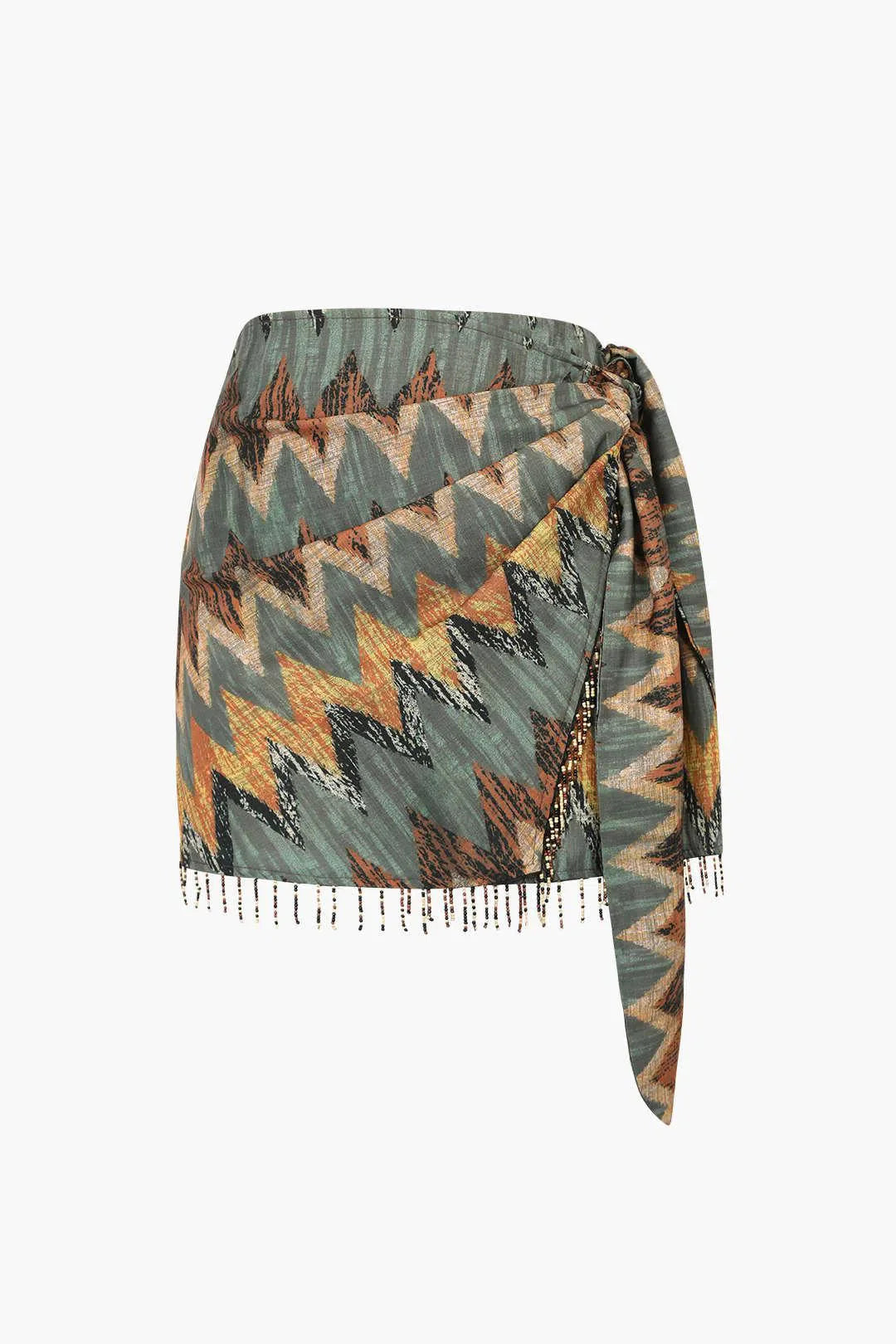 Ida – Unique design – Printed knot mini skirt-15140933599616-Santi Vento Atelier