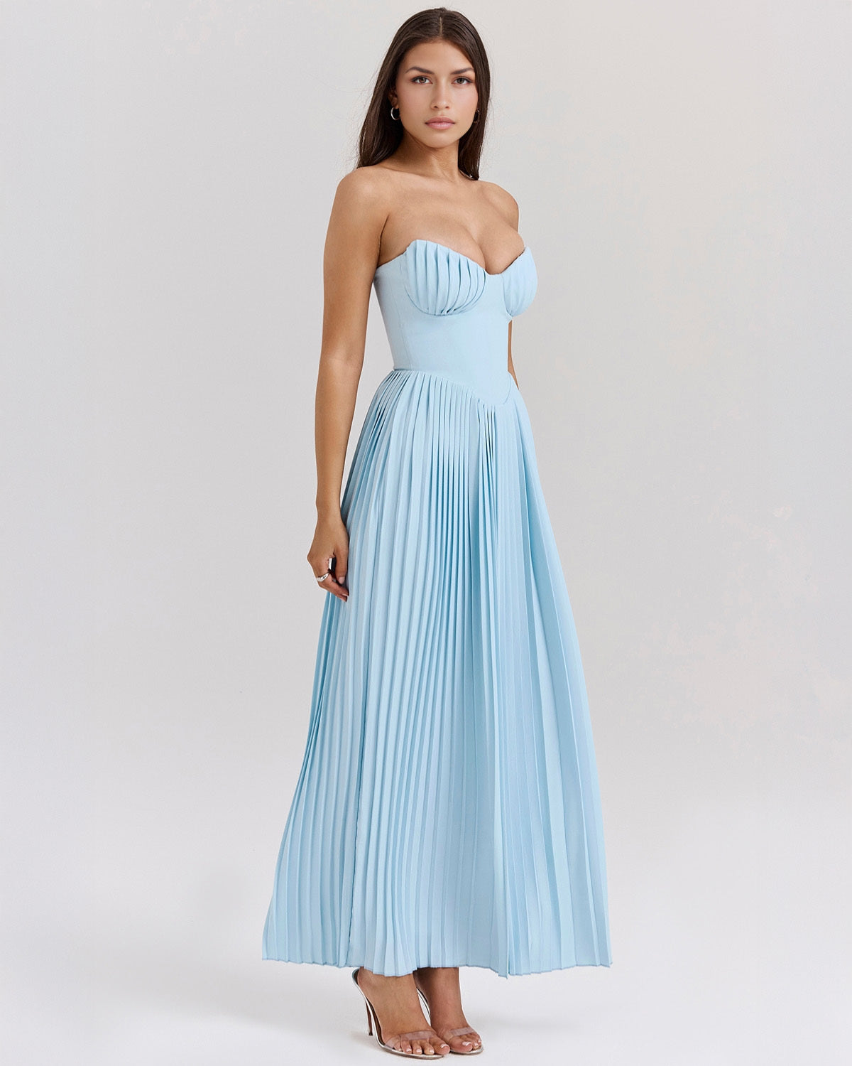 Isalène – Structured bustier – Pleated maxi dress-15150417183104-Santi Vento Atelier