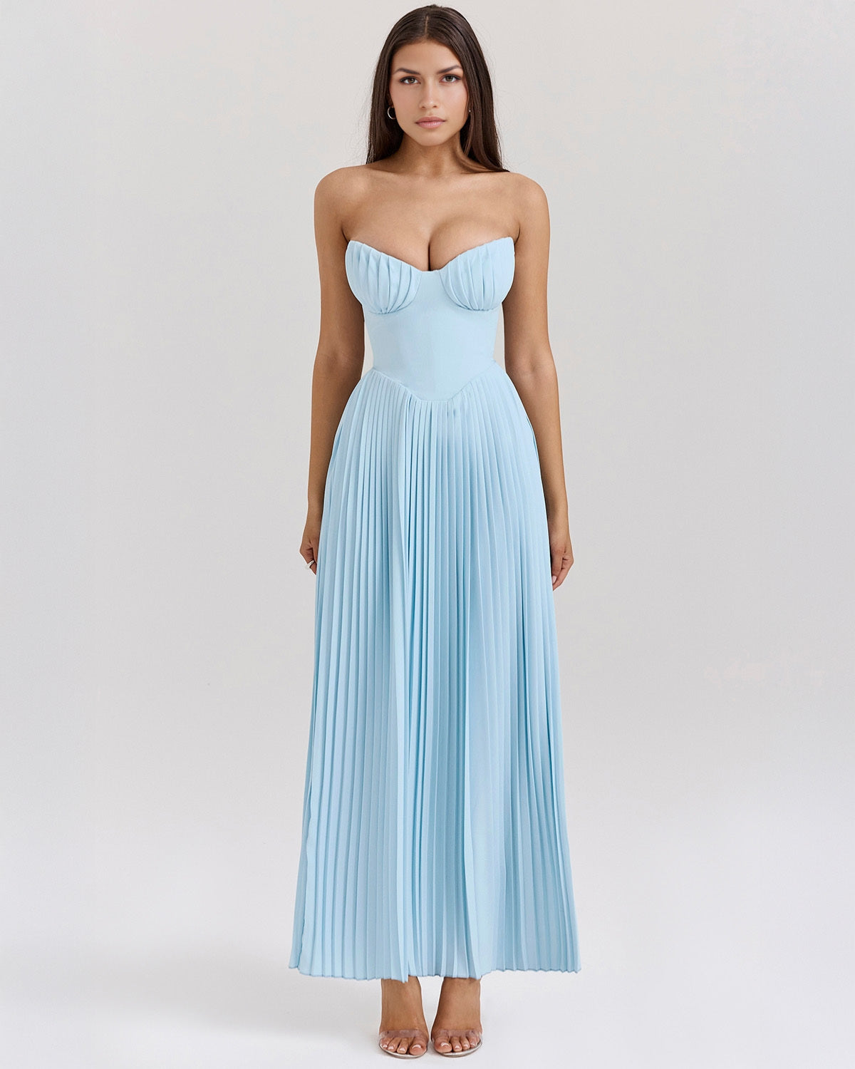 Isalène – Structured bustier – Pleated maxi dress-15150417183104-Santi Vento Atelier