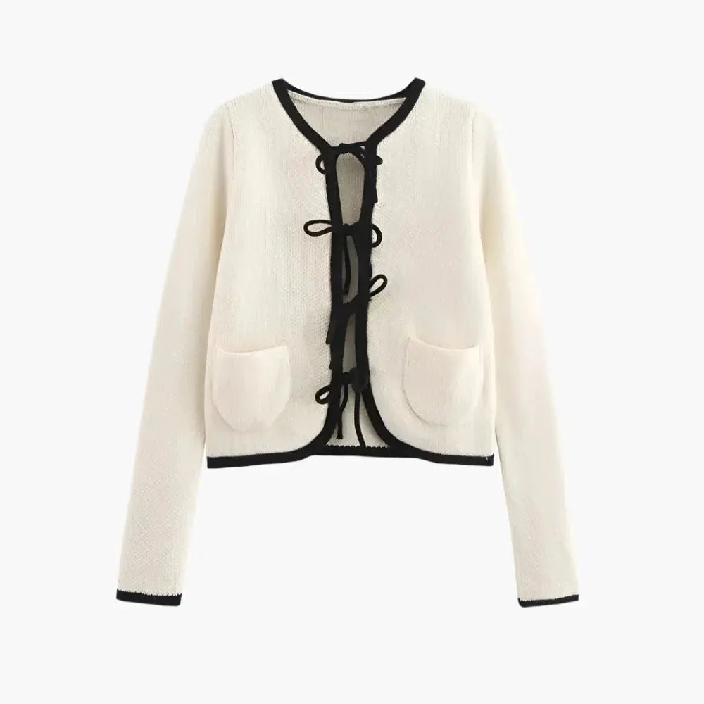 Josette – Bow accents – Chic cardigan-15140898177408-Santi Vento Atelier