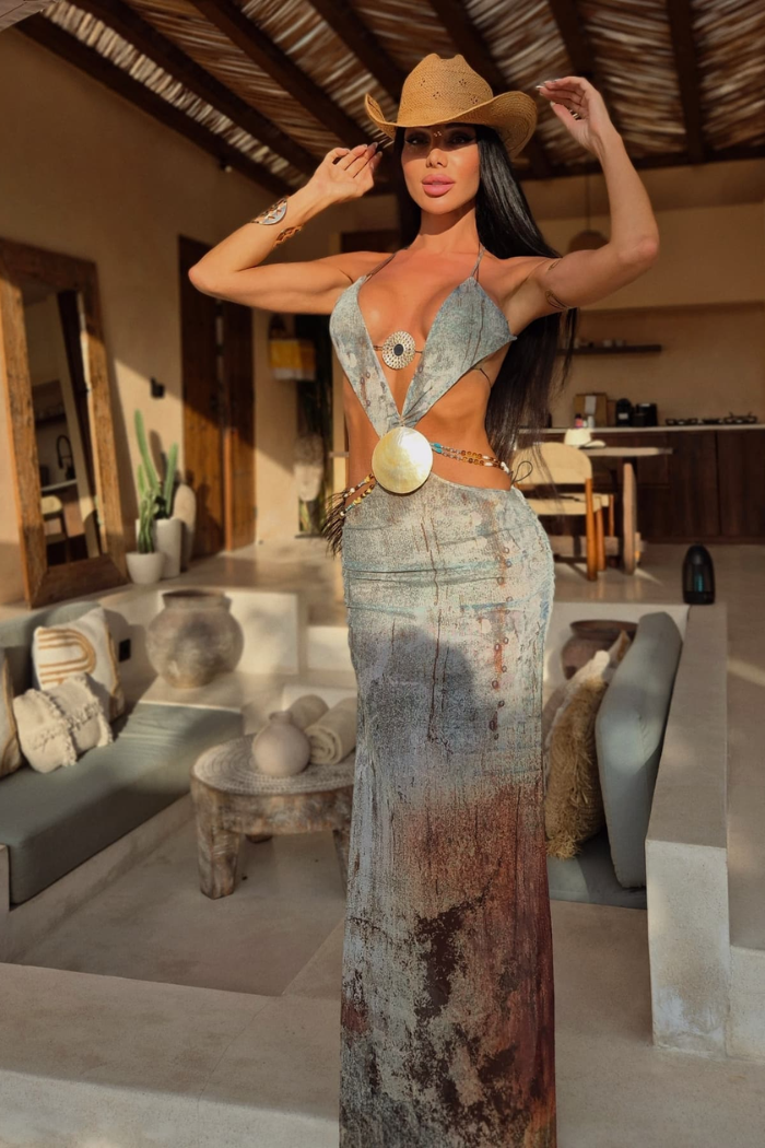 Julia – Printed mesh – Maxi dress-15139767452032-Santi Vento Atelier