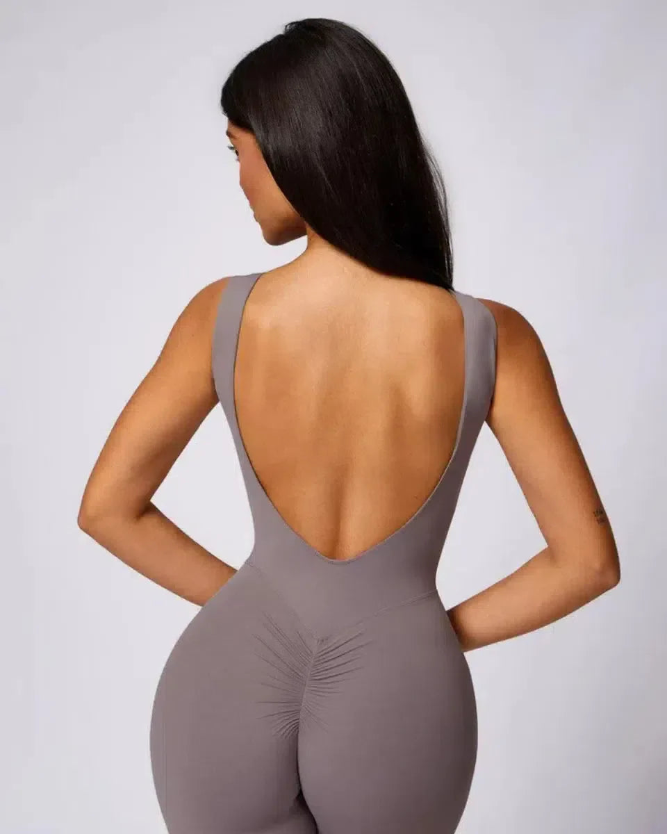 Kalani – Open-back design – Workout jumpsuit-15137997062528-Santi Vento Atelier