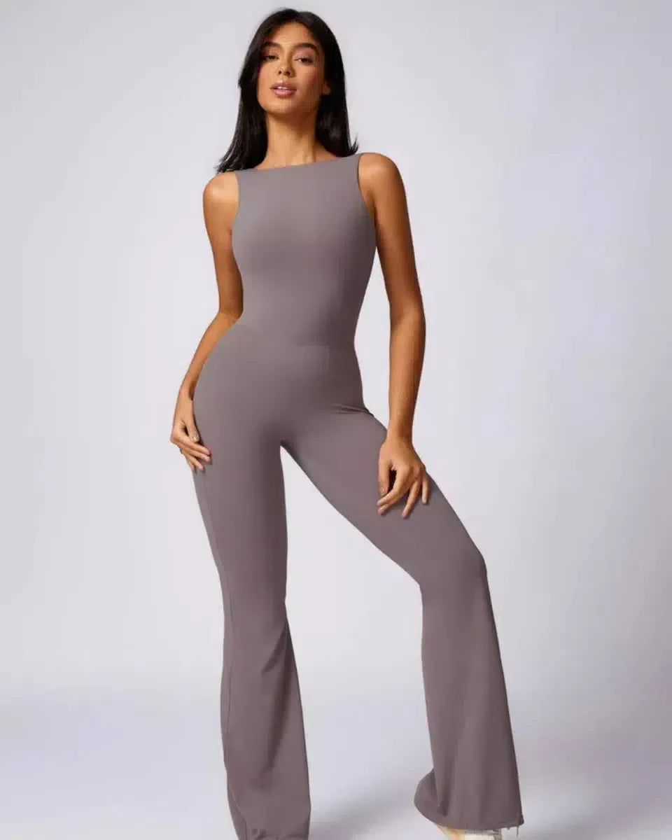 Kalani – Open-back design – Workout jumpsuit-15137997062528-Santi Vento Atelier