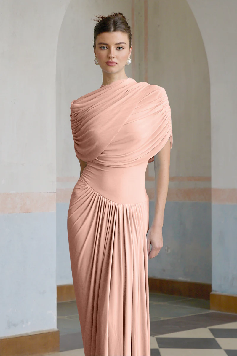 Katherine – Draped silhouette – One-shoulder evening gown-15170333901184-Santi Vento Atelier