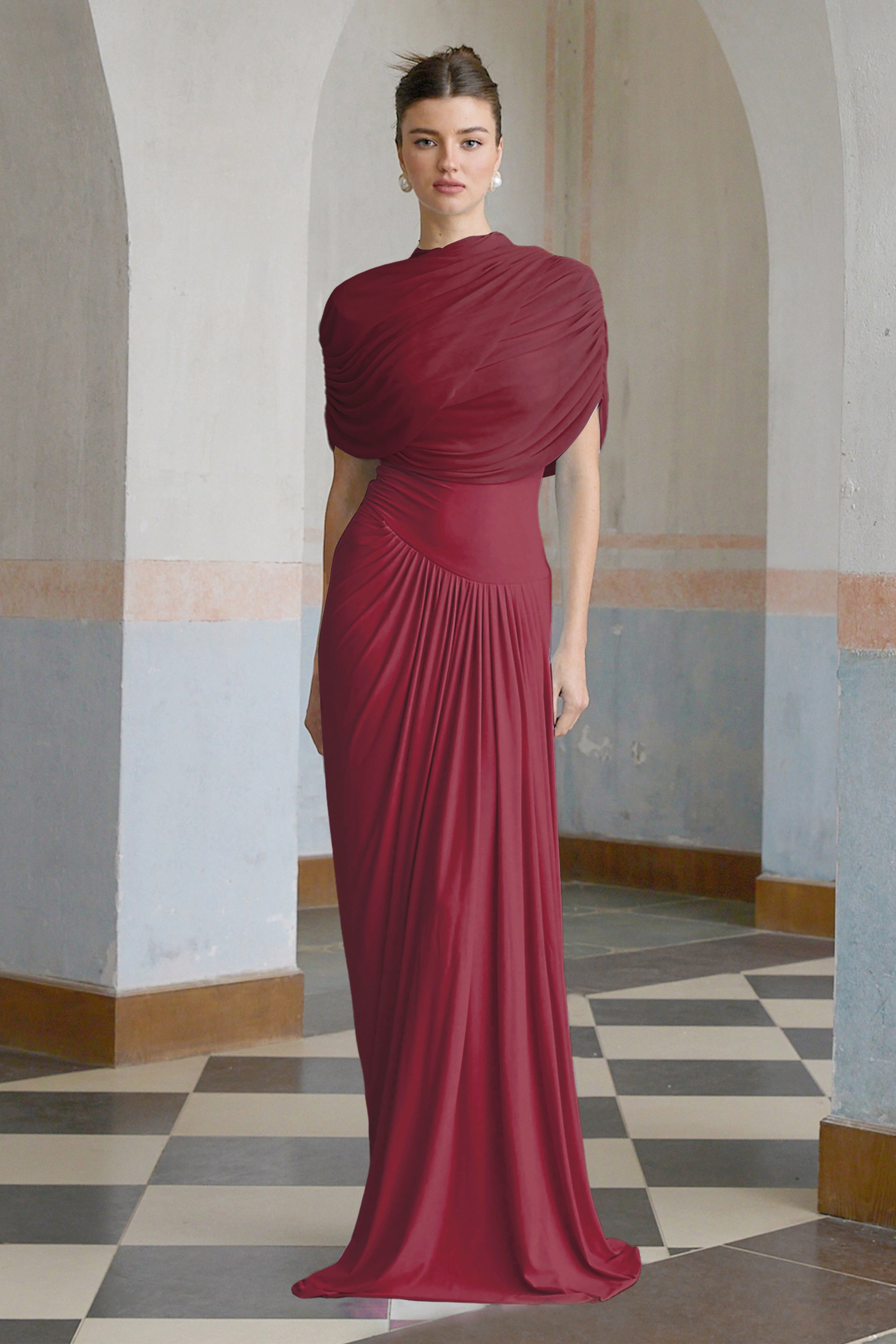 Katherine – Draped silhouette – One-shoulder evening gown-15170333901184-Santi Vento Atelier