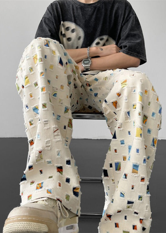 Ken – Cut-out mosaic – Relaxed trousers-15162790674816-Santi Vento Atelier