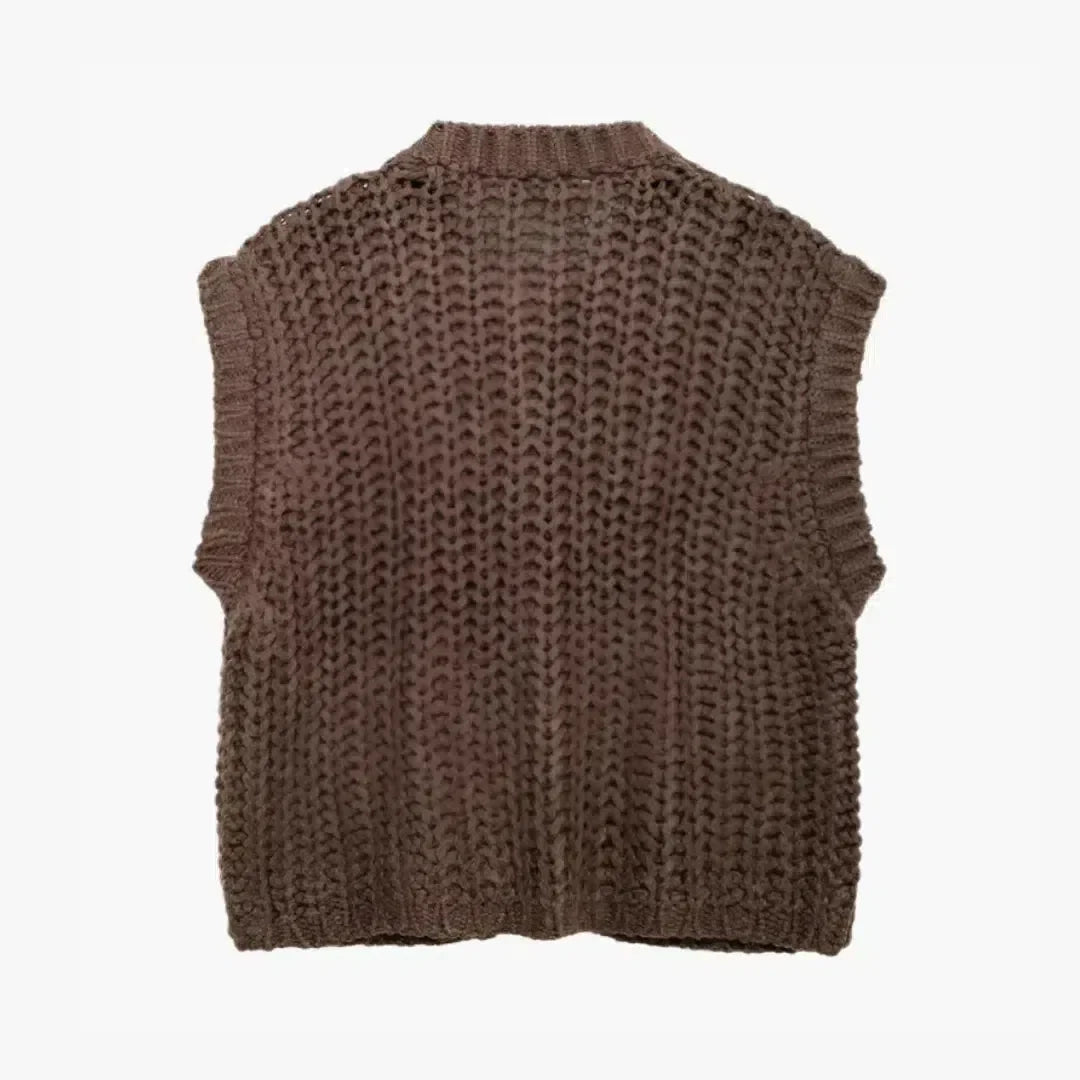 Leonelle – Button detailing – Sweater vest-15140898668928-Santi Vento Atelier