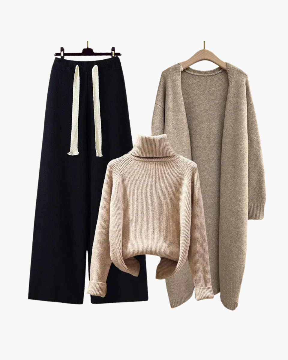 Léonie – Wide-leg pants – Three-piece set-15140896178560-Santi Vento Atelier